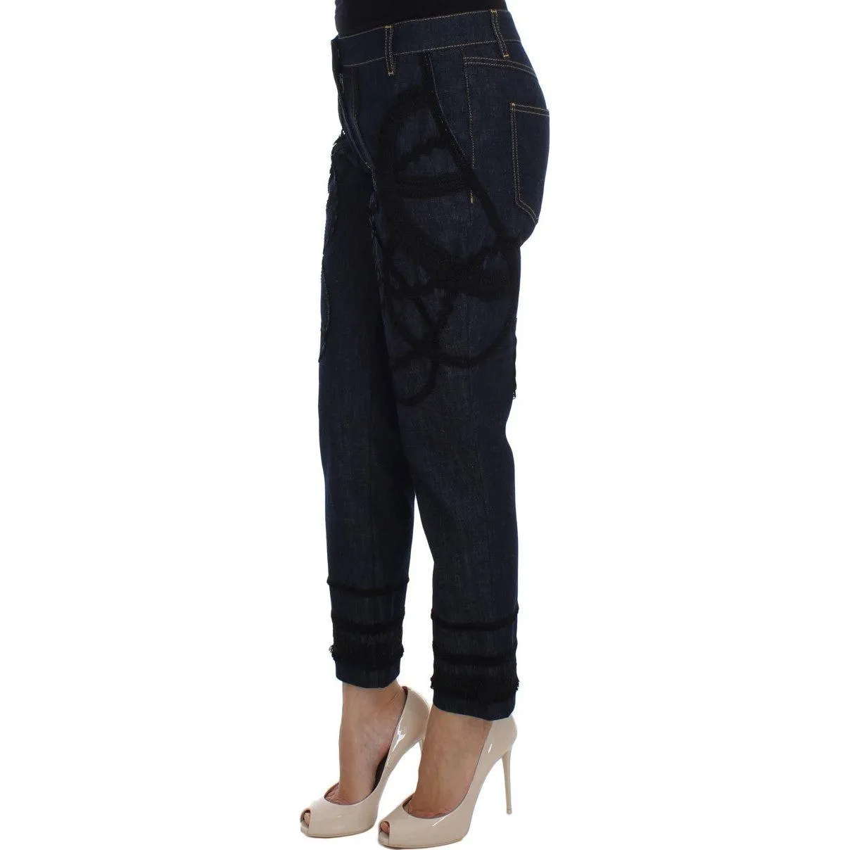 Dolce & Gabbana Embroidered Capri Jeans for Elegant Styling