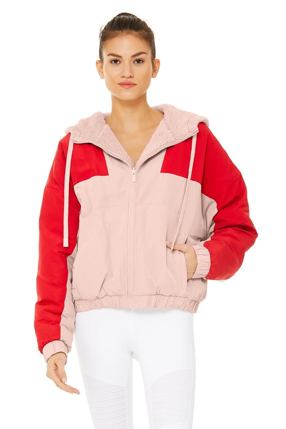 Duality Reversible Sherpa Jacket - Pale Mauve/Scarlet