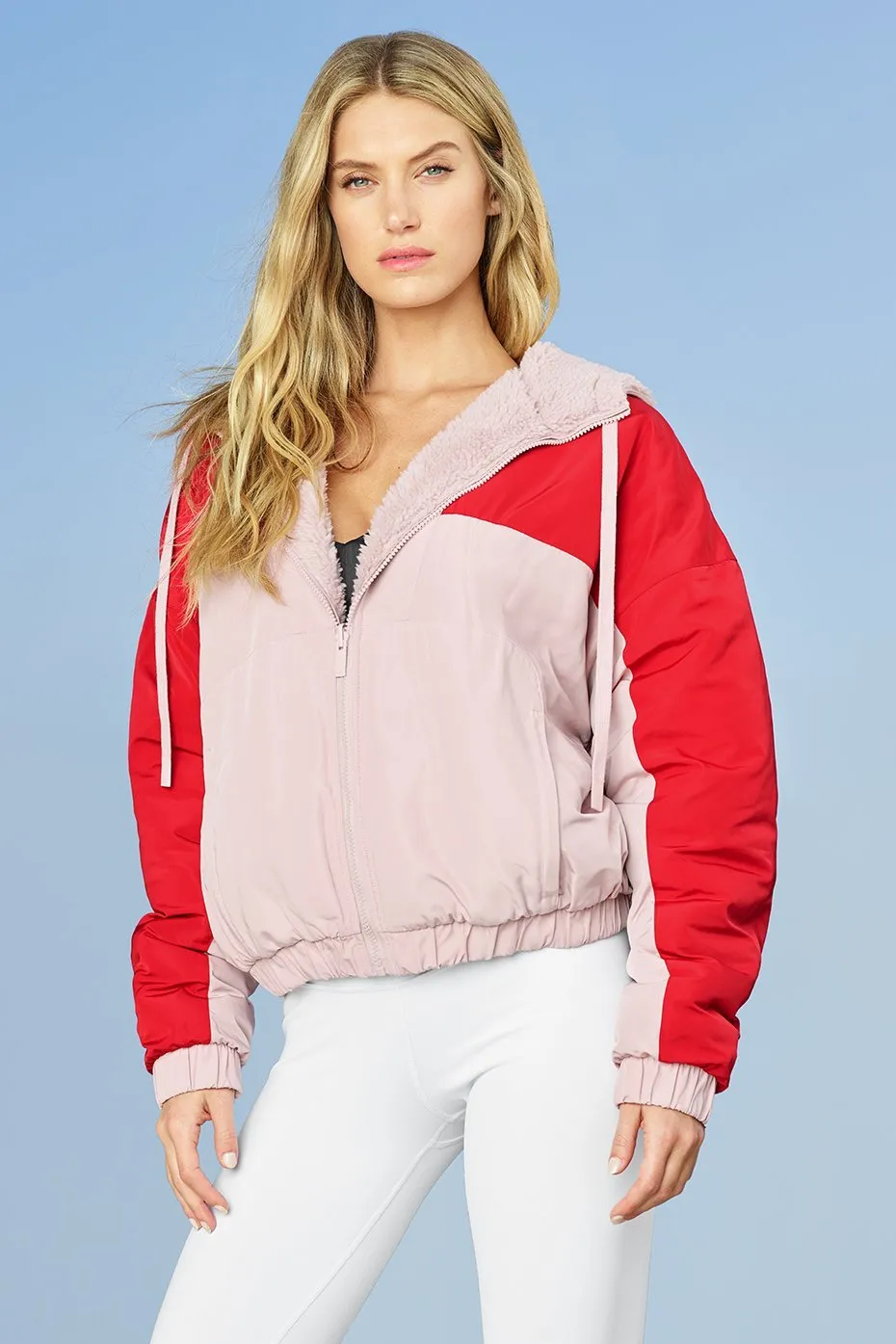 Duality Reversible Sherpa Jacket - Pale Mauve/Scarlet