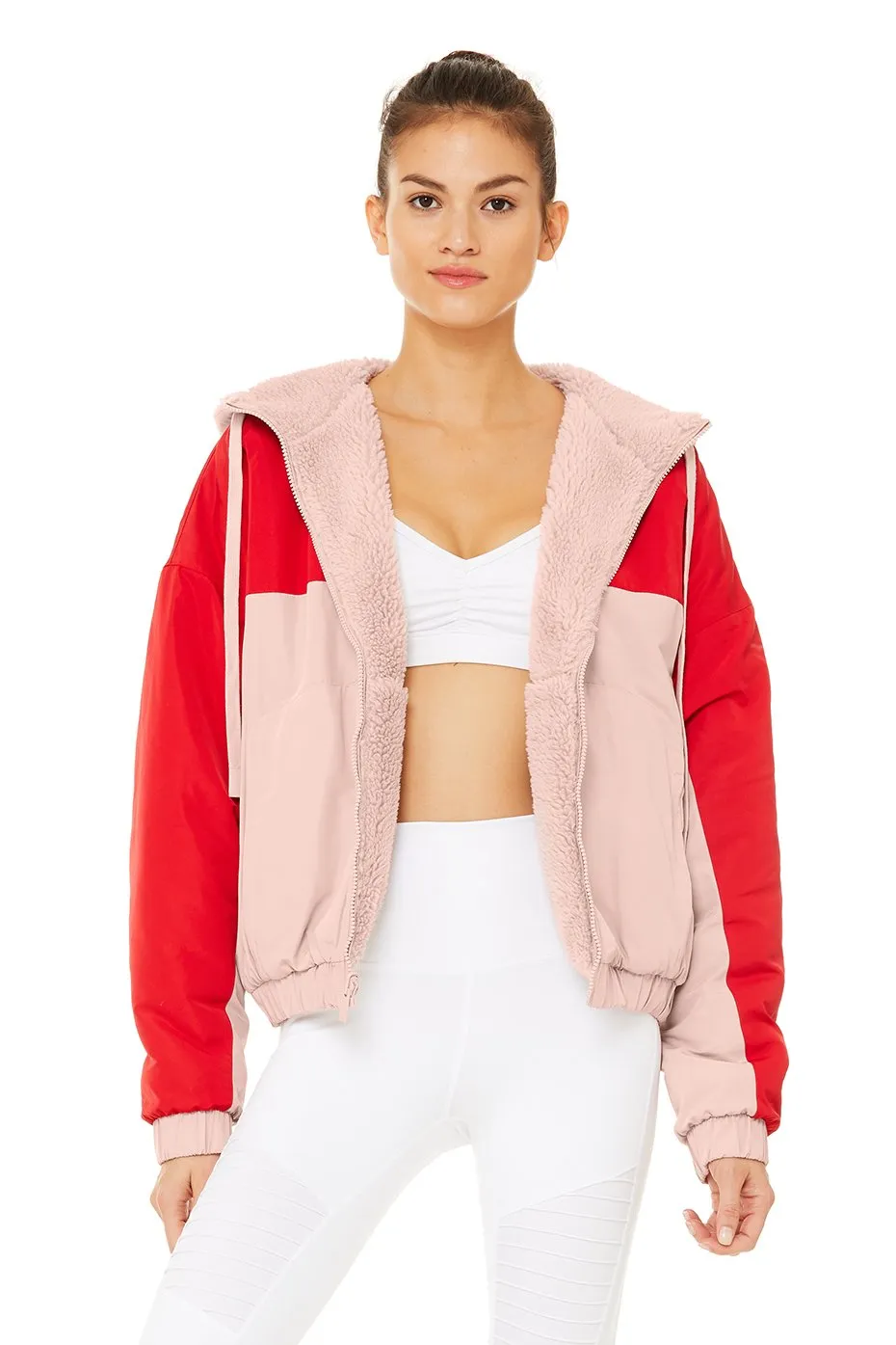 Duality Reversible Sherpa Jacket - Pale Mauve/Scarlet