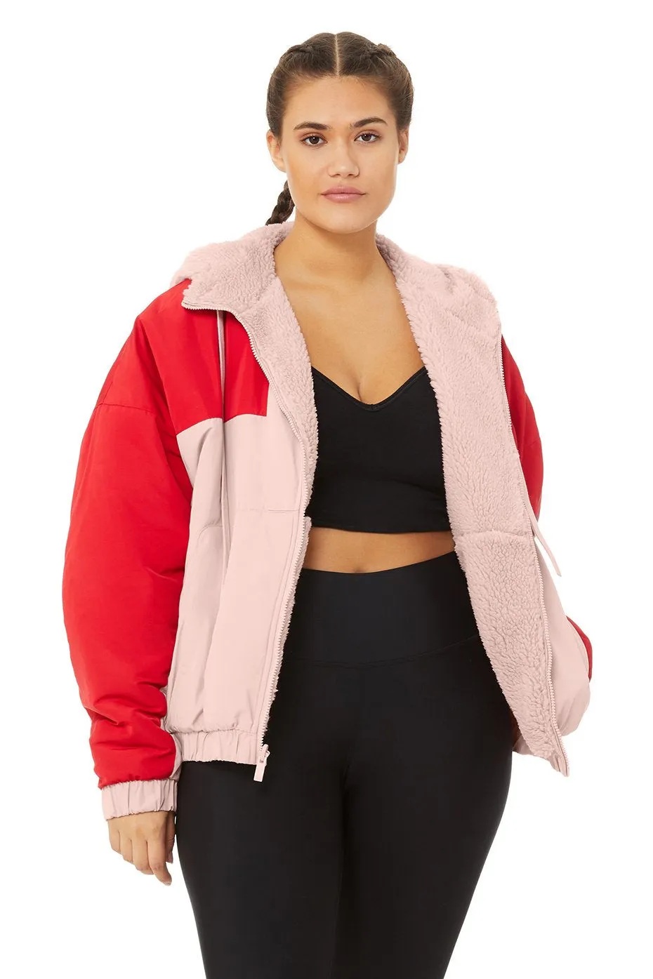 Duality Reversible Sherpa Jacket - Pale Mauve/Scarlet