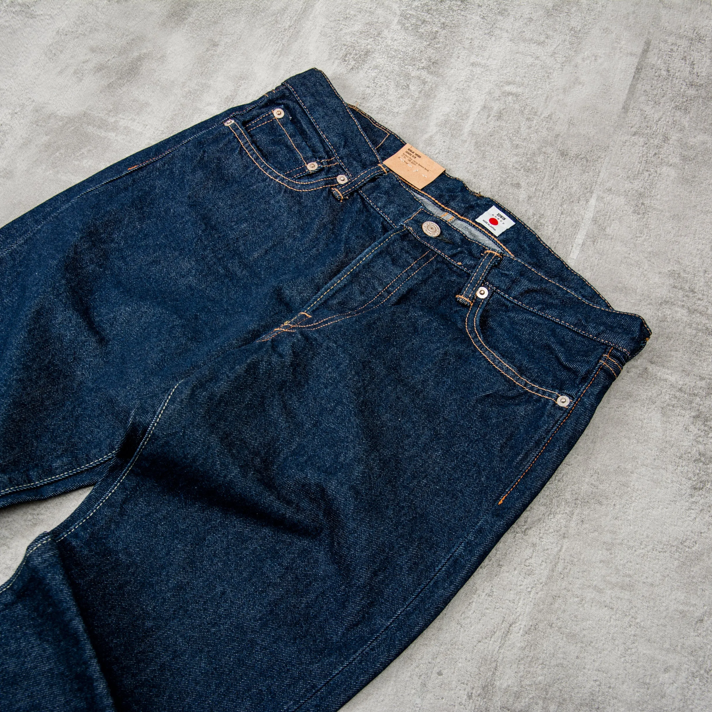 Edwin Regular Tapered Jeans Kaihara Opened Denim - Blue Rinsed