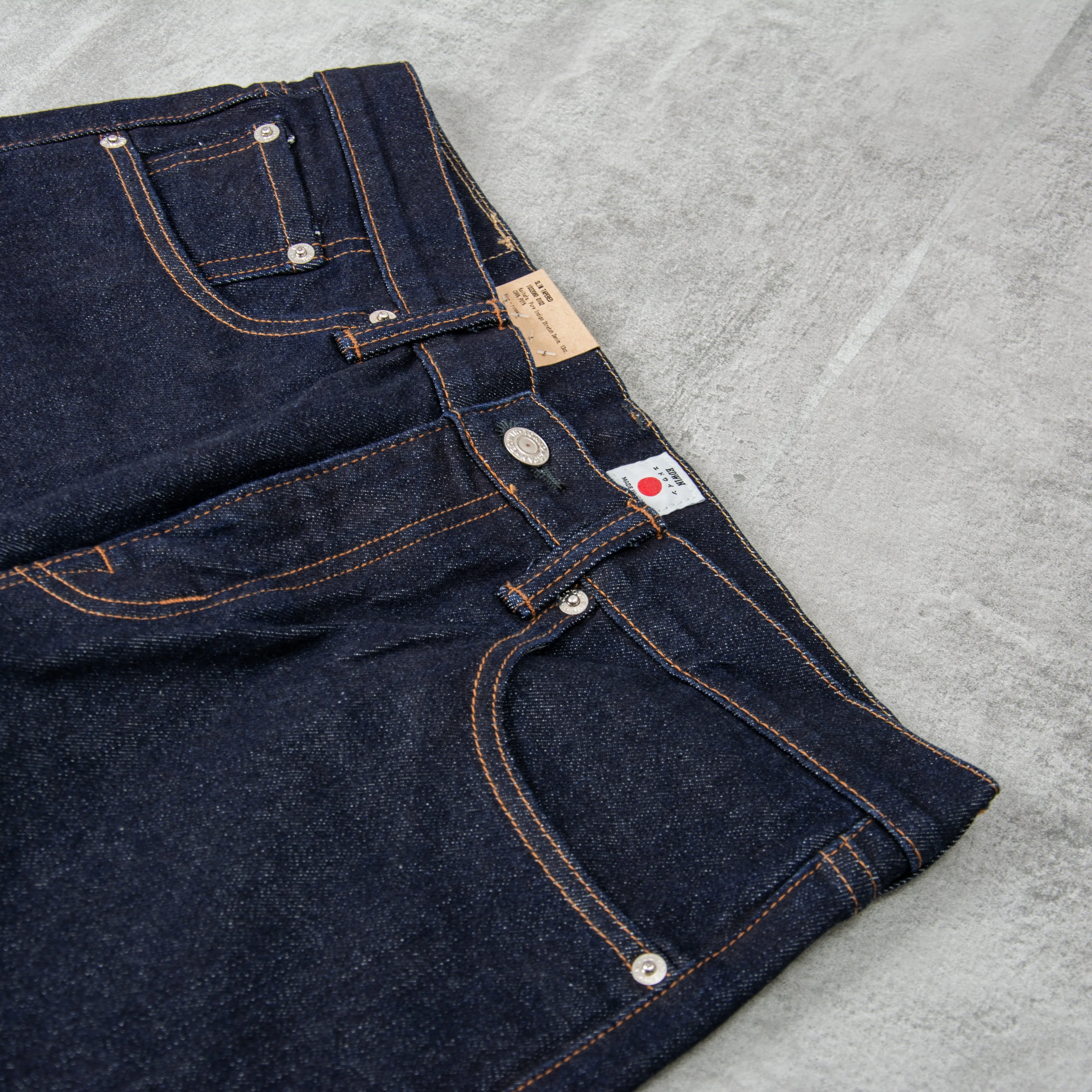 Edwin Slim Tapered Jeans Kaihara Stretch - Pure Indigo Blue Rinse