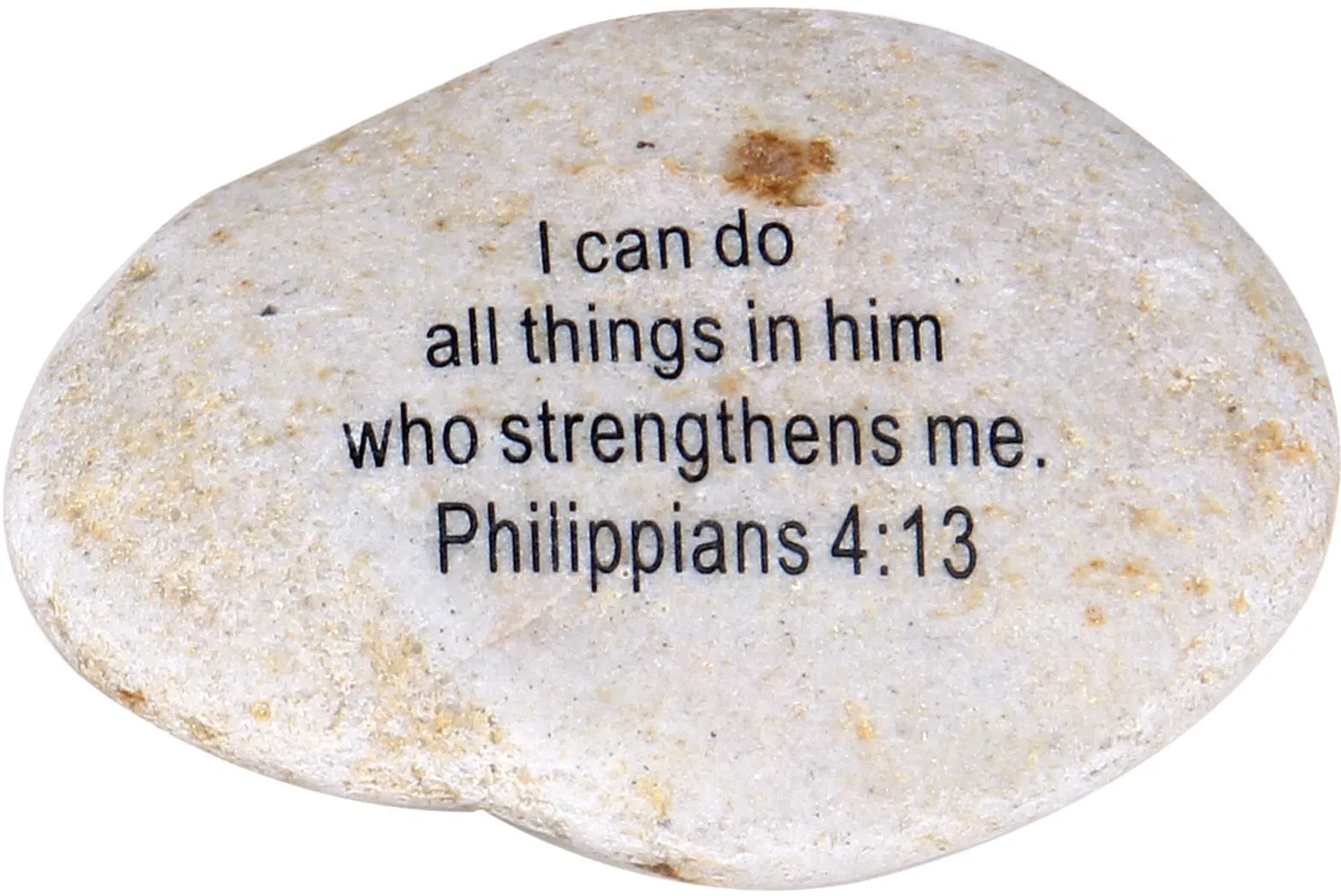 Extra Large Engraved Inspirational Scripture Biblical Natural Stones Collection - Stone IV : Philippians 4:13 :" I can do All Things in him who Strengthens me.