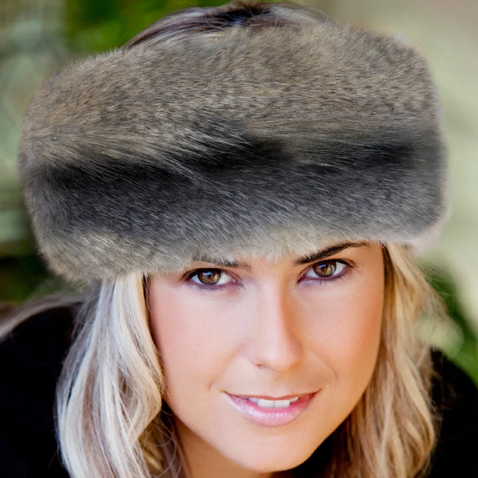 Faux Fur Headwarmer - Wolf