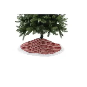 Festive 90cm Red And White Scandi Christmas Tree Skirt