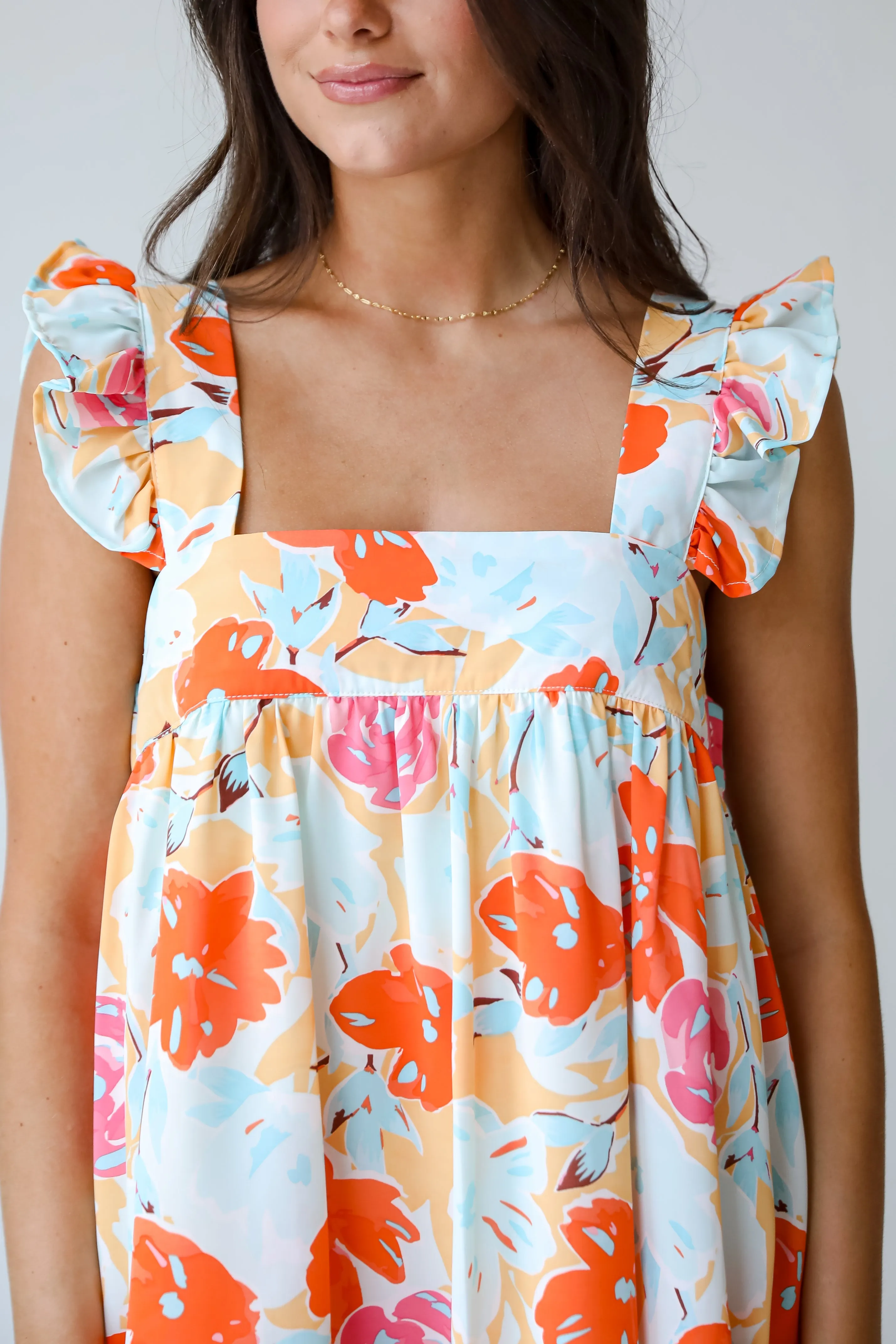 FINAL SALE - Precious Destiny Orange Floral Mini Dress