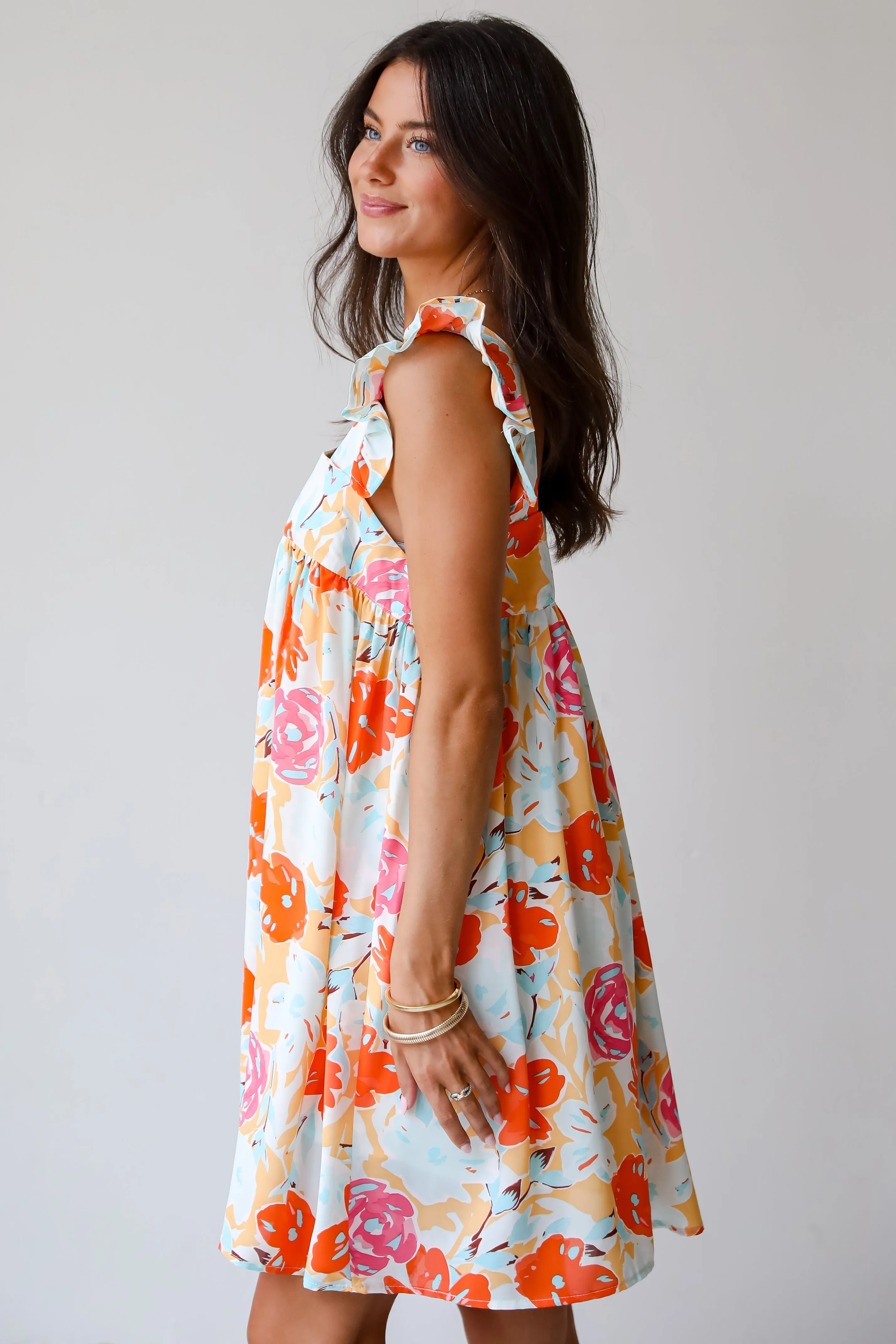 FINAL SALE - Precious Destiny Orange Floral Mini Dress