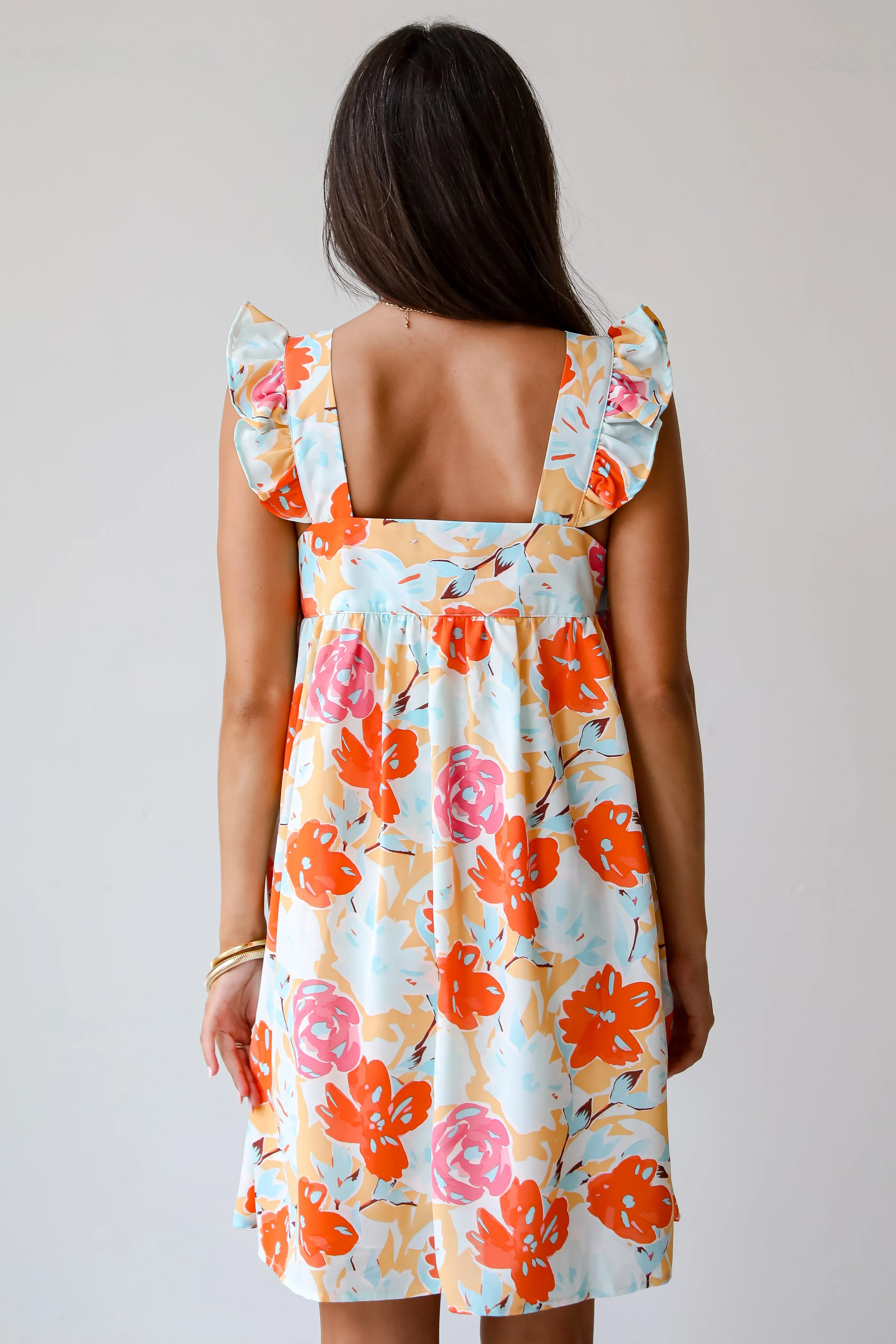 FINAL SALE - Precious Destiny Orange Floral Mini Dress