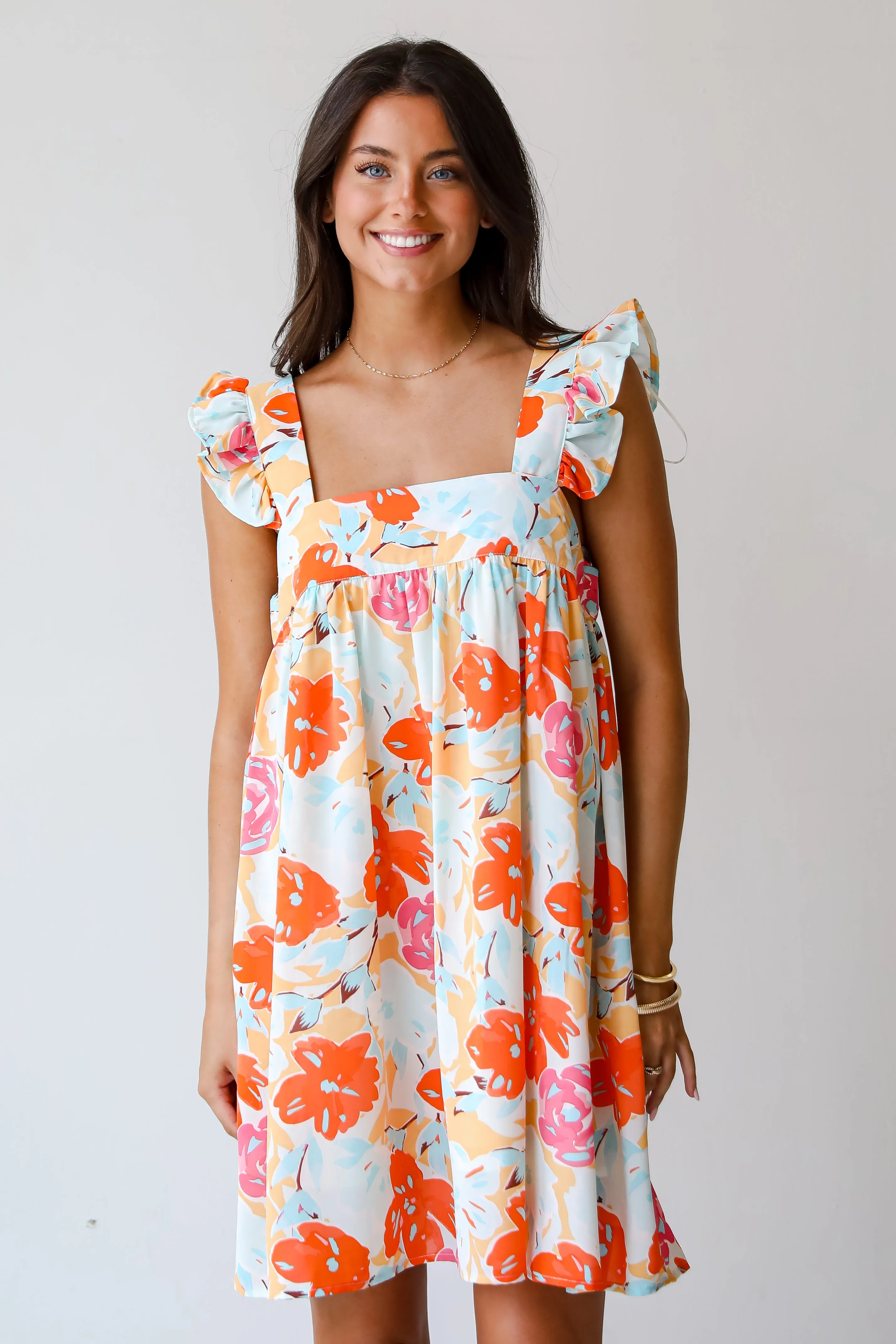 FINAL SALE - Precious Destiny Orange Floral Mini Dress