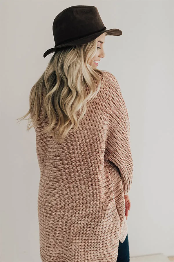 Fireside Chats Chenille Cardigan in Iced Mocha