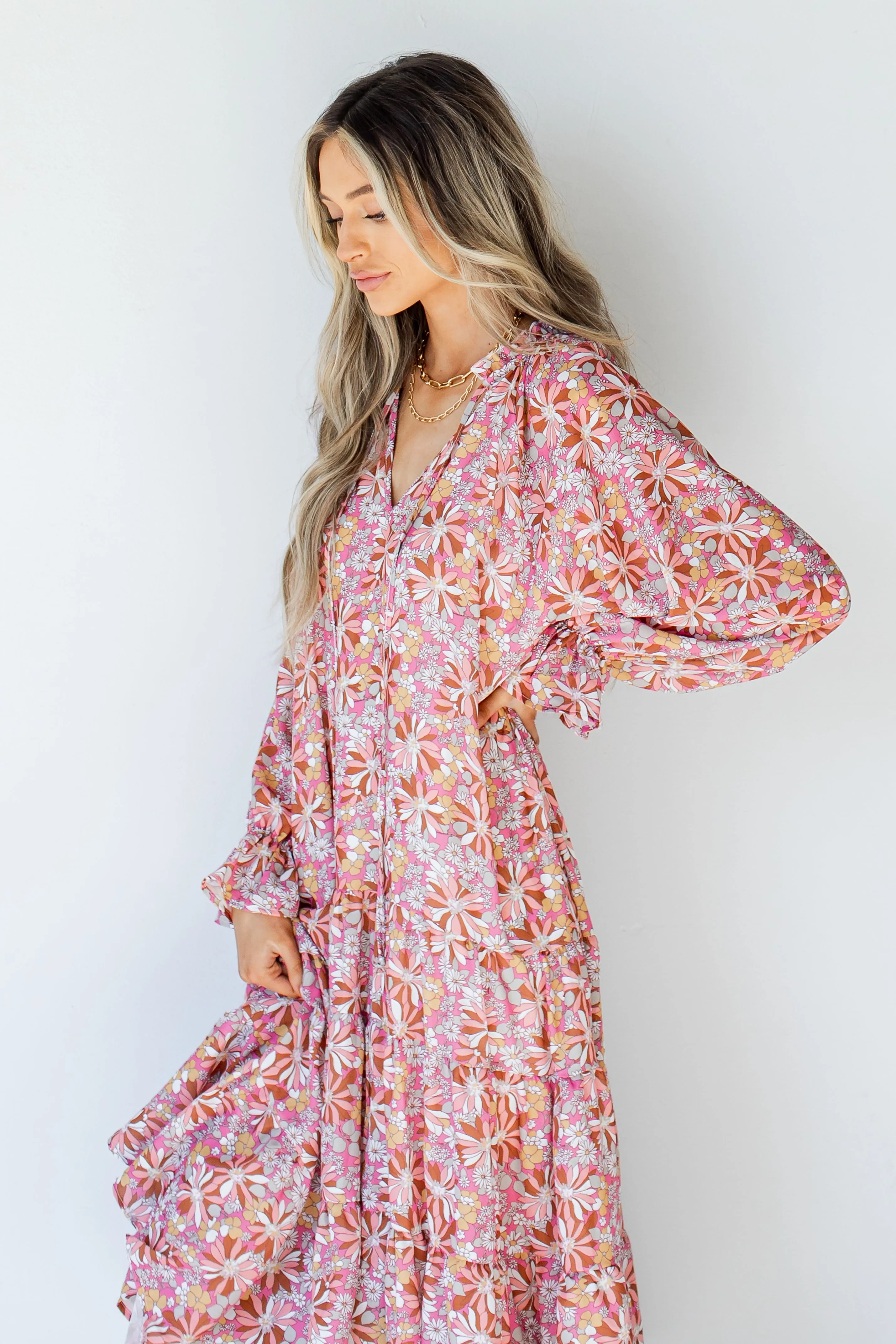 Follow Your Heart Floral Midi Dress