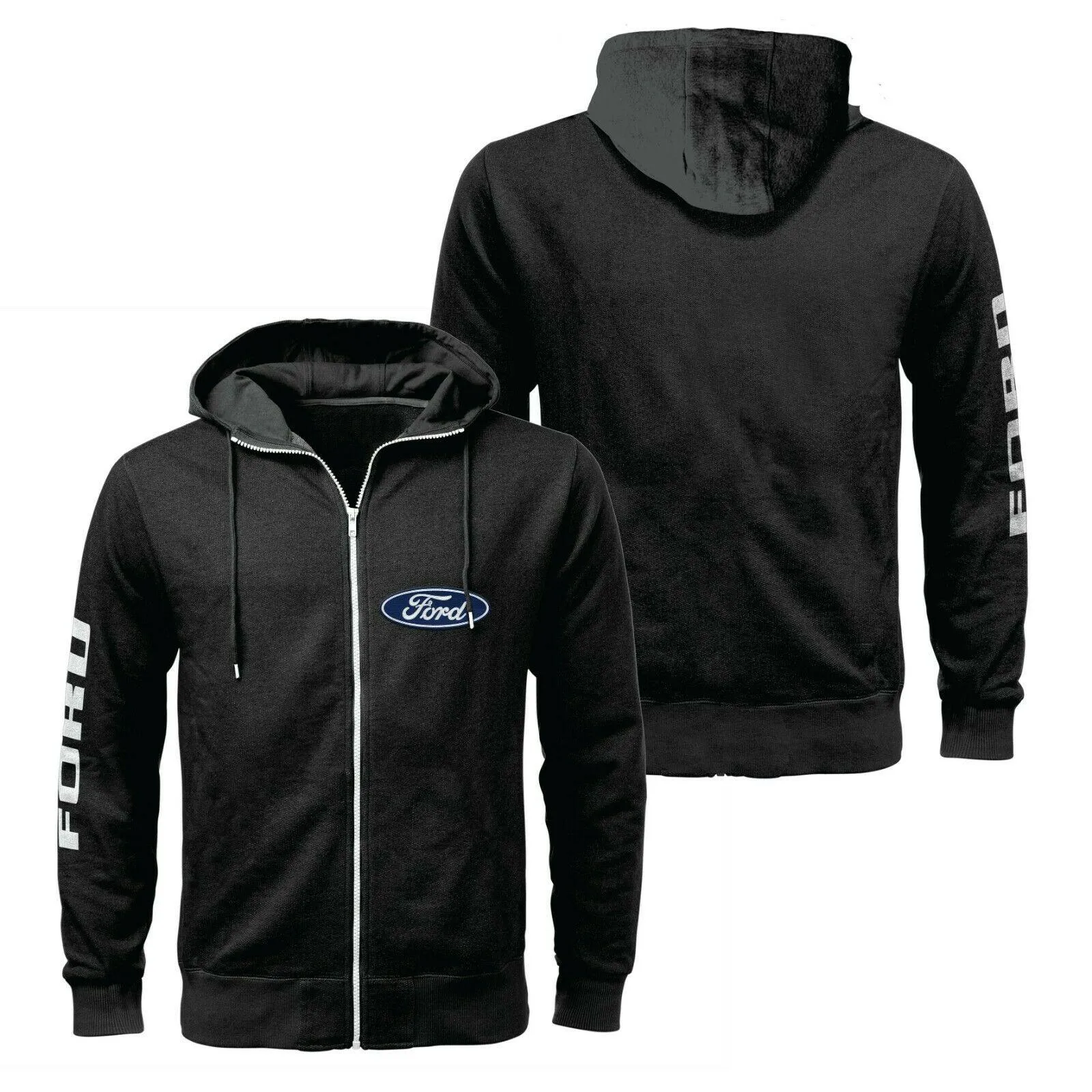 Ford Motor Group - Full Zip Hoodie - Jumper - Pockets - Jacket - Fleece Hoody