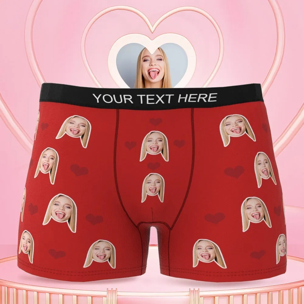 Gifts for Him Custom Face Underwear 3D Online Preview Heart Boxer Briefs