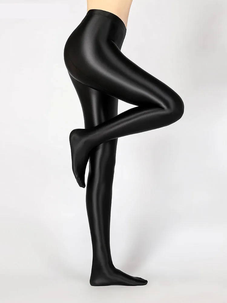 Glossy Luster Leggings For Womens Outer Wear Thin Silky Fit Color Tights Tights