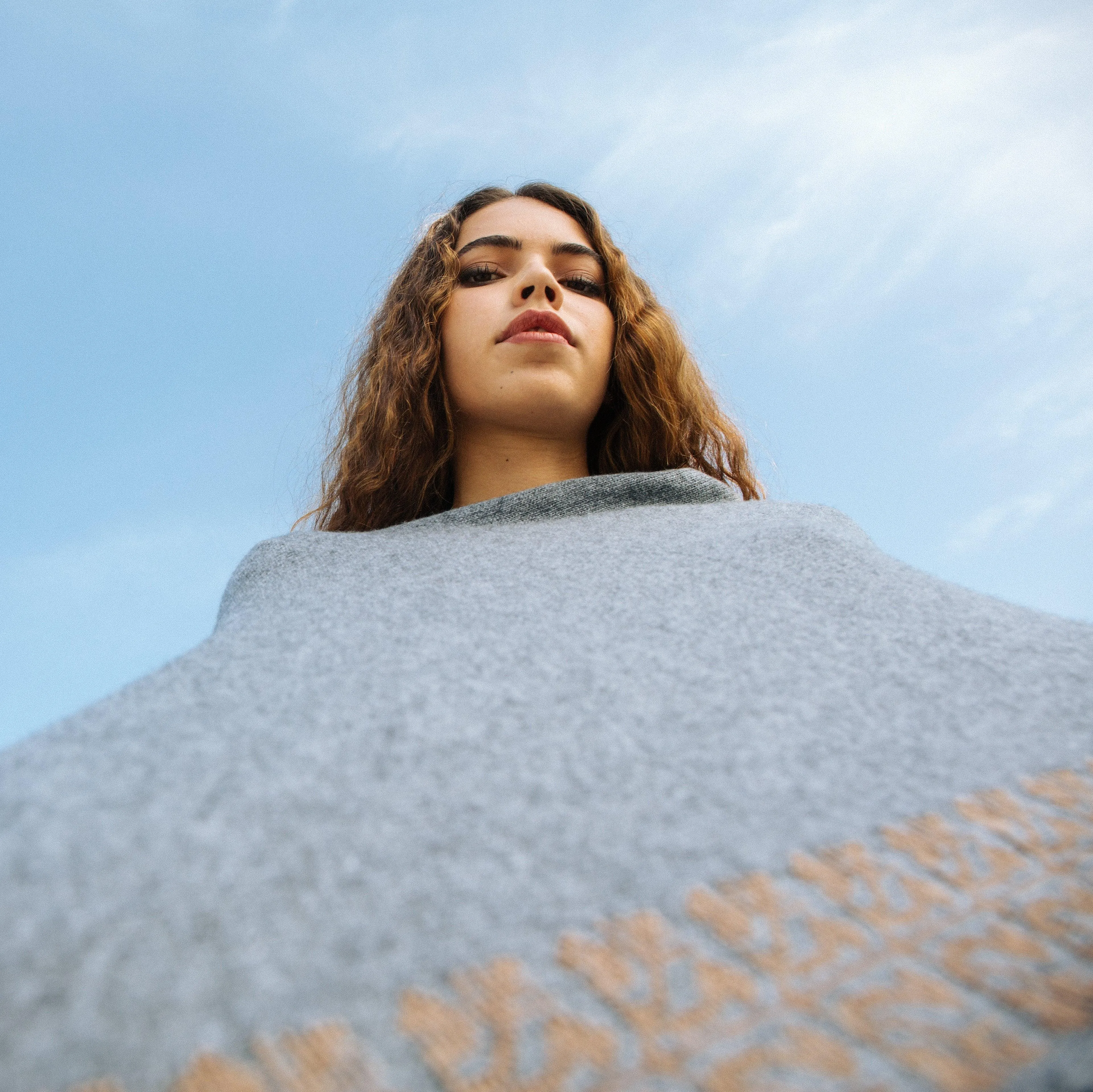 GRAY CASHMERE PONCHO