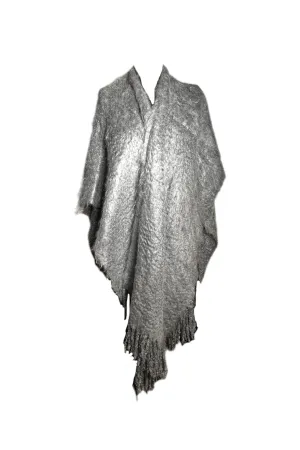 Grey Mohair Poncho