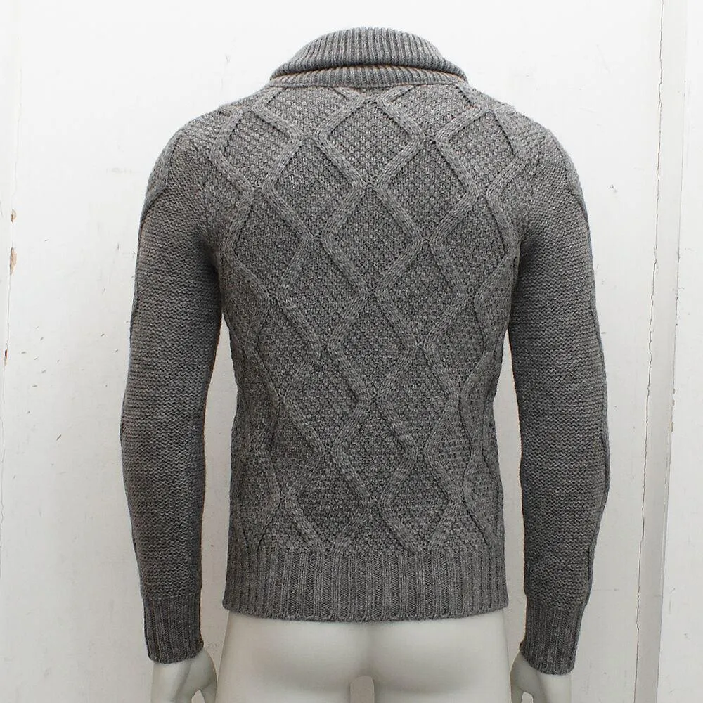 Grey Shawl Neck Jumper