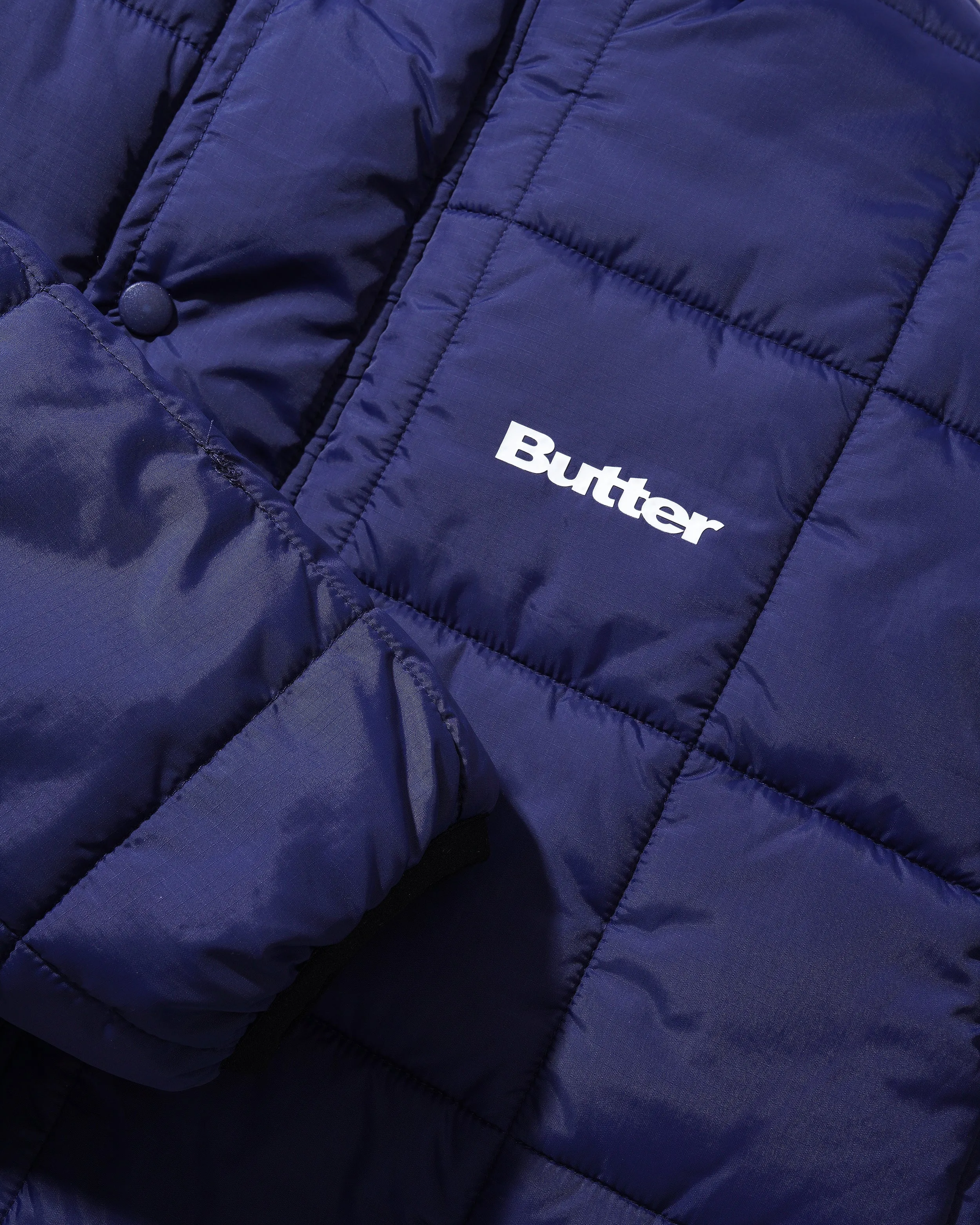 Grid Puffer Jacket, Navy