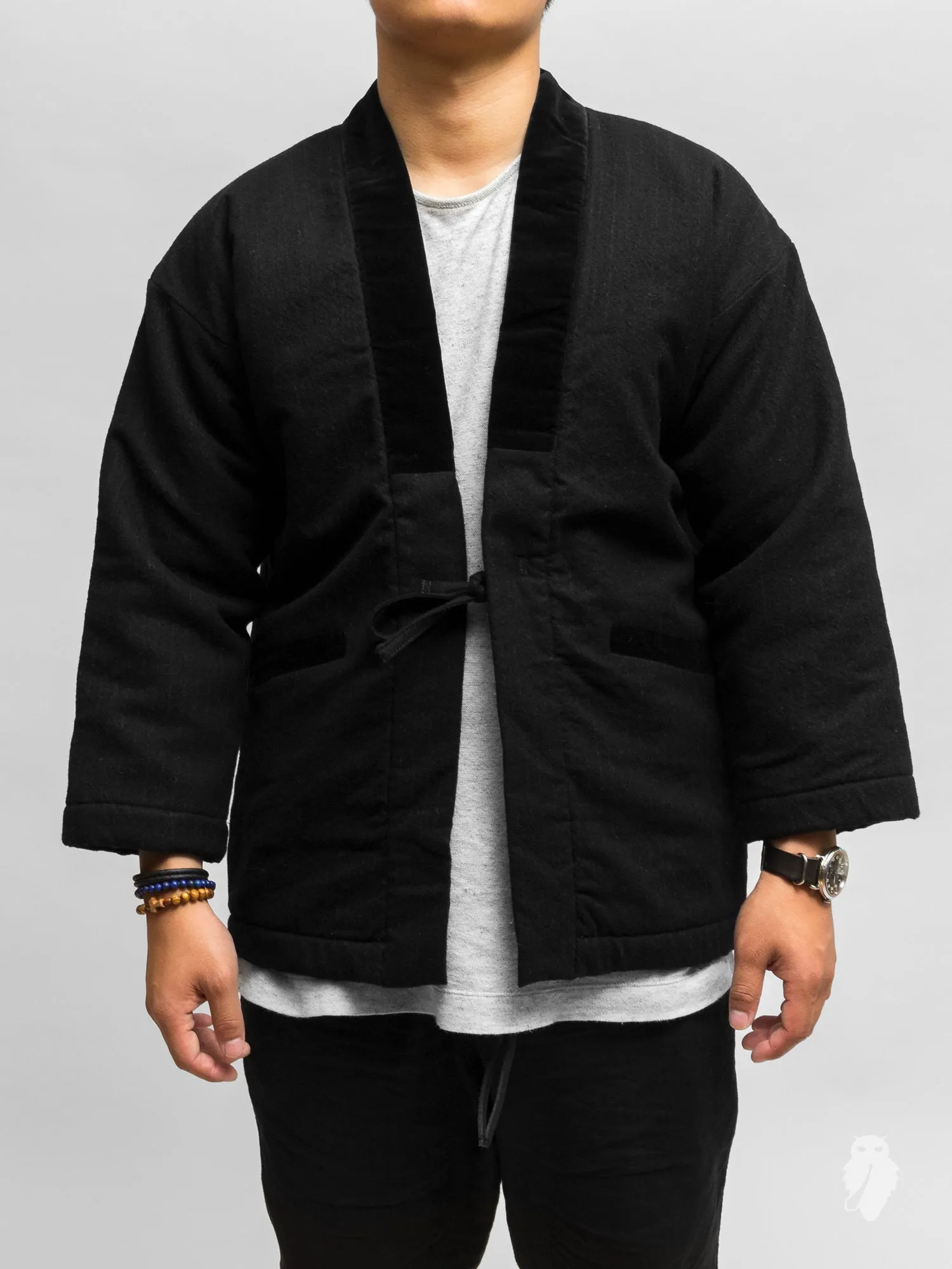 Hanten Haori Jacket in Wool Stripe