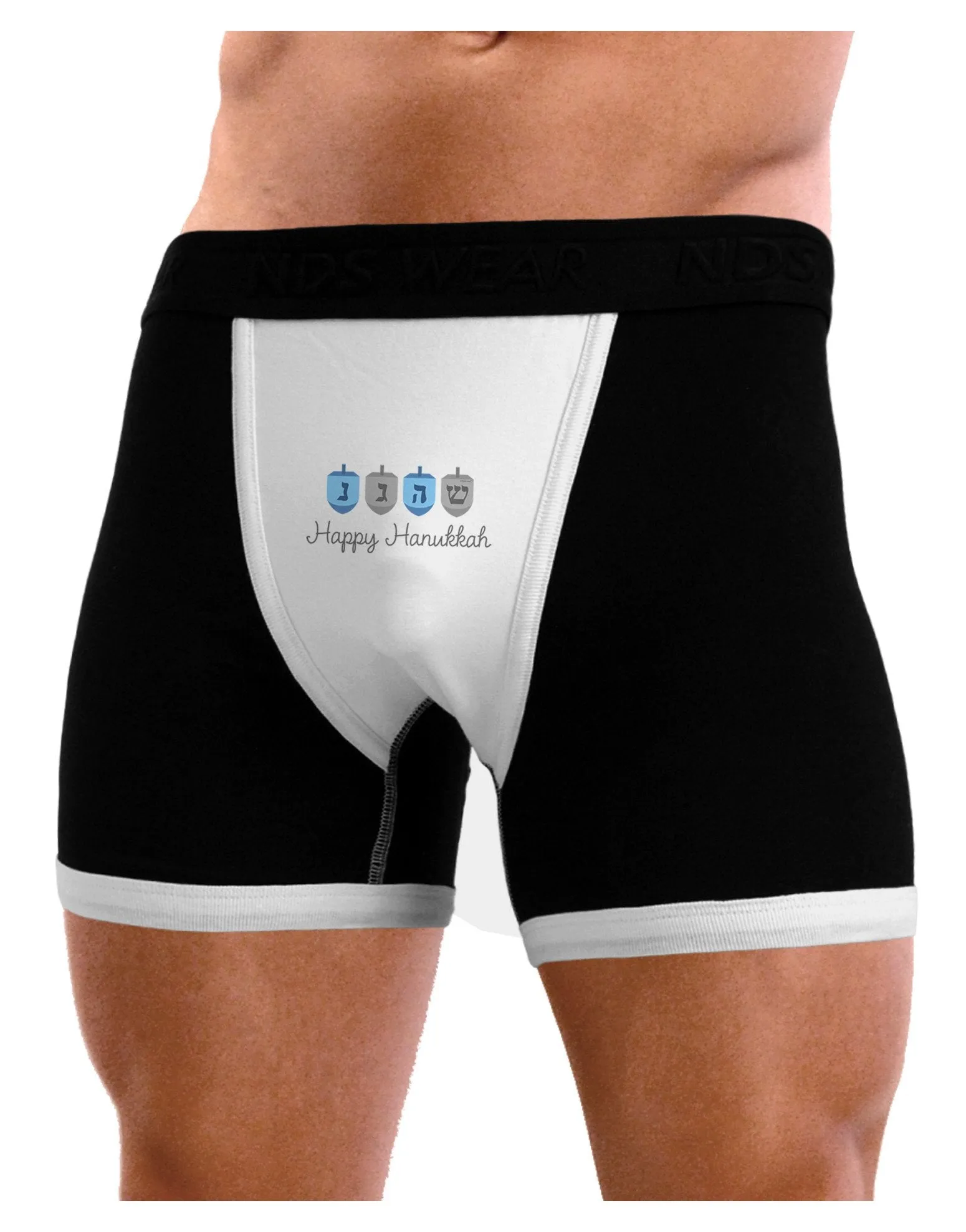 Happy Hanukkah Blue Dreidels Mens Boxer Brief Underwear