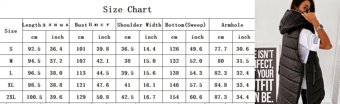 Harajuku Jacket Women Sleeveless Casual Parkas Autumn Winter Quilted Coat Hooded Parka Cotton Padded Long Jackets Overcoat