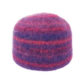 Hat - Felted Wool Cap in Blue and Red Stripe (Assorted Sizes) by Snooter-doots