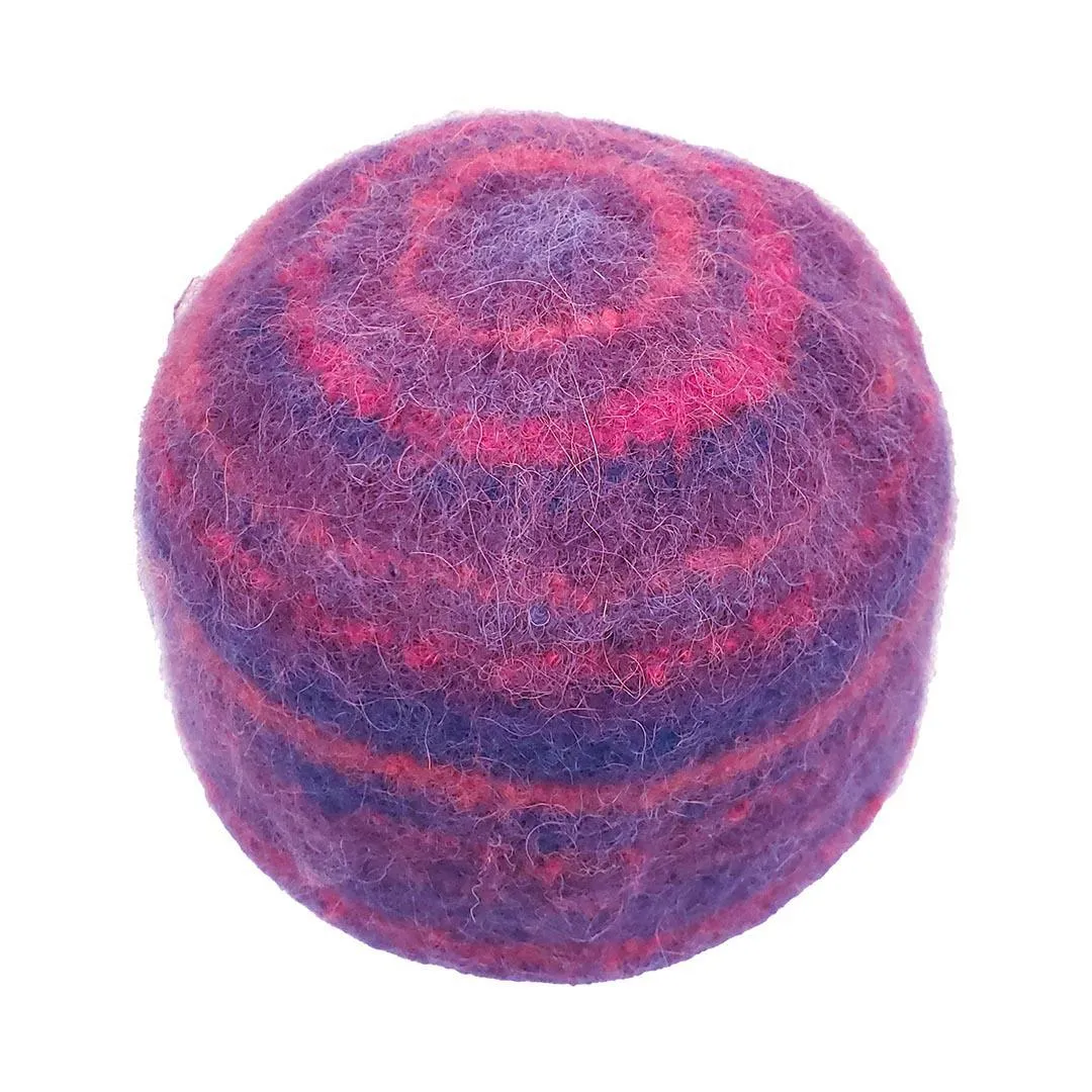 Hat - Felted Wool Cap in Blue and Red Stripe (Assorted Sizes) by Snooter-doots