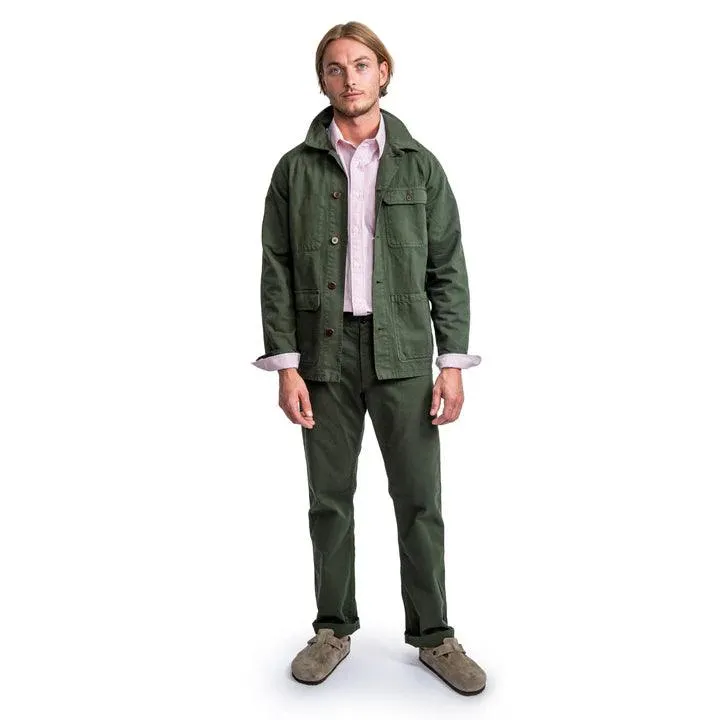 Heimat Textil Herringbone Journey Coat - Military Green