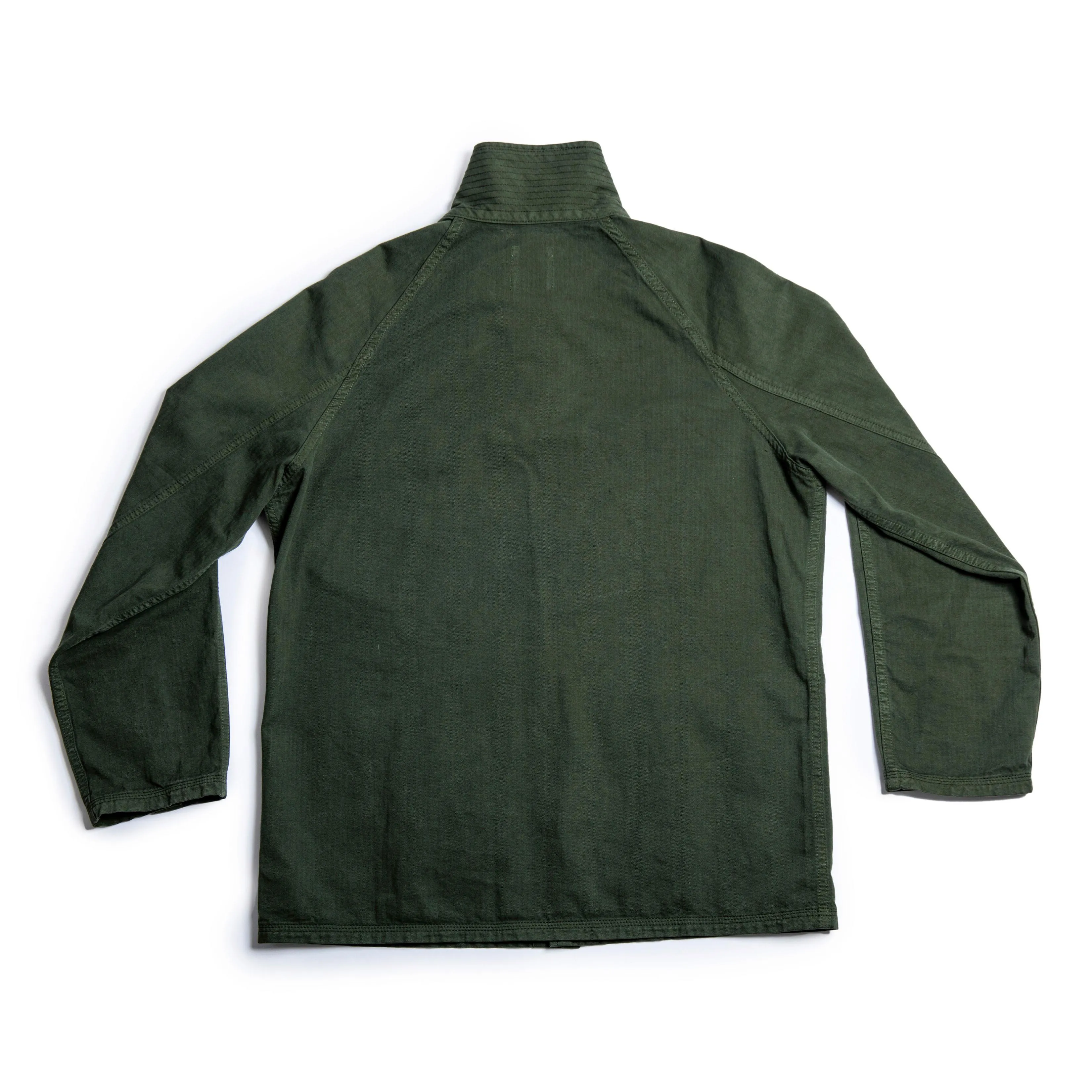 Heimat Textil Herringbone Journey Coat - Military Green