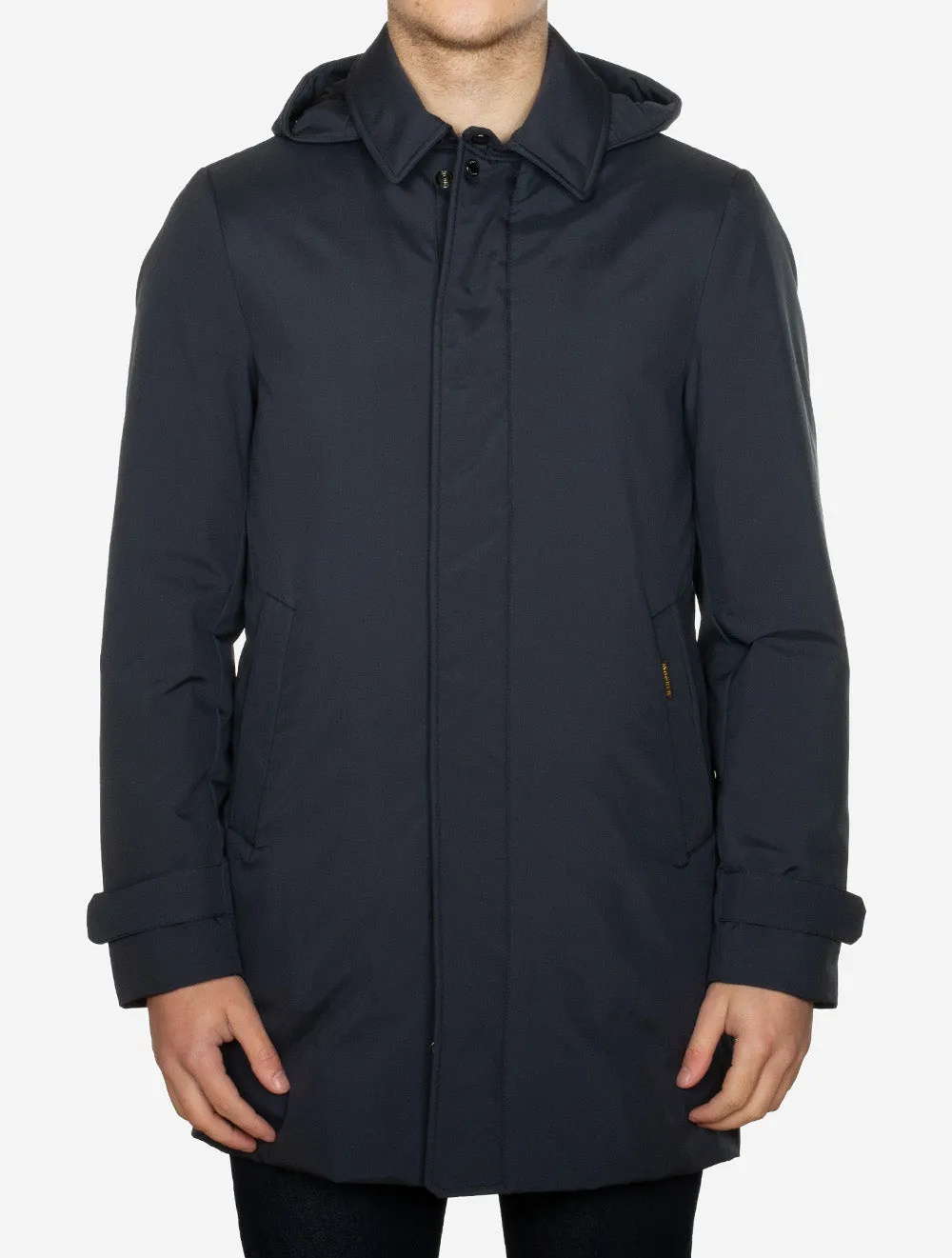 Hooded Down Coat Navy