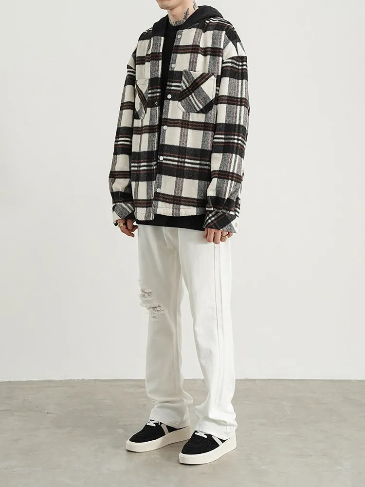 HOODED FLANNEL JACKET