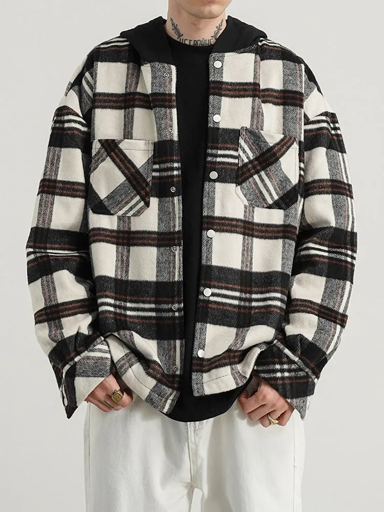 HOODED FLANNEL JACKET