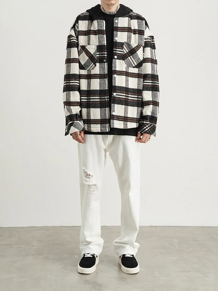 HOODED FLANNEL JACKET