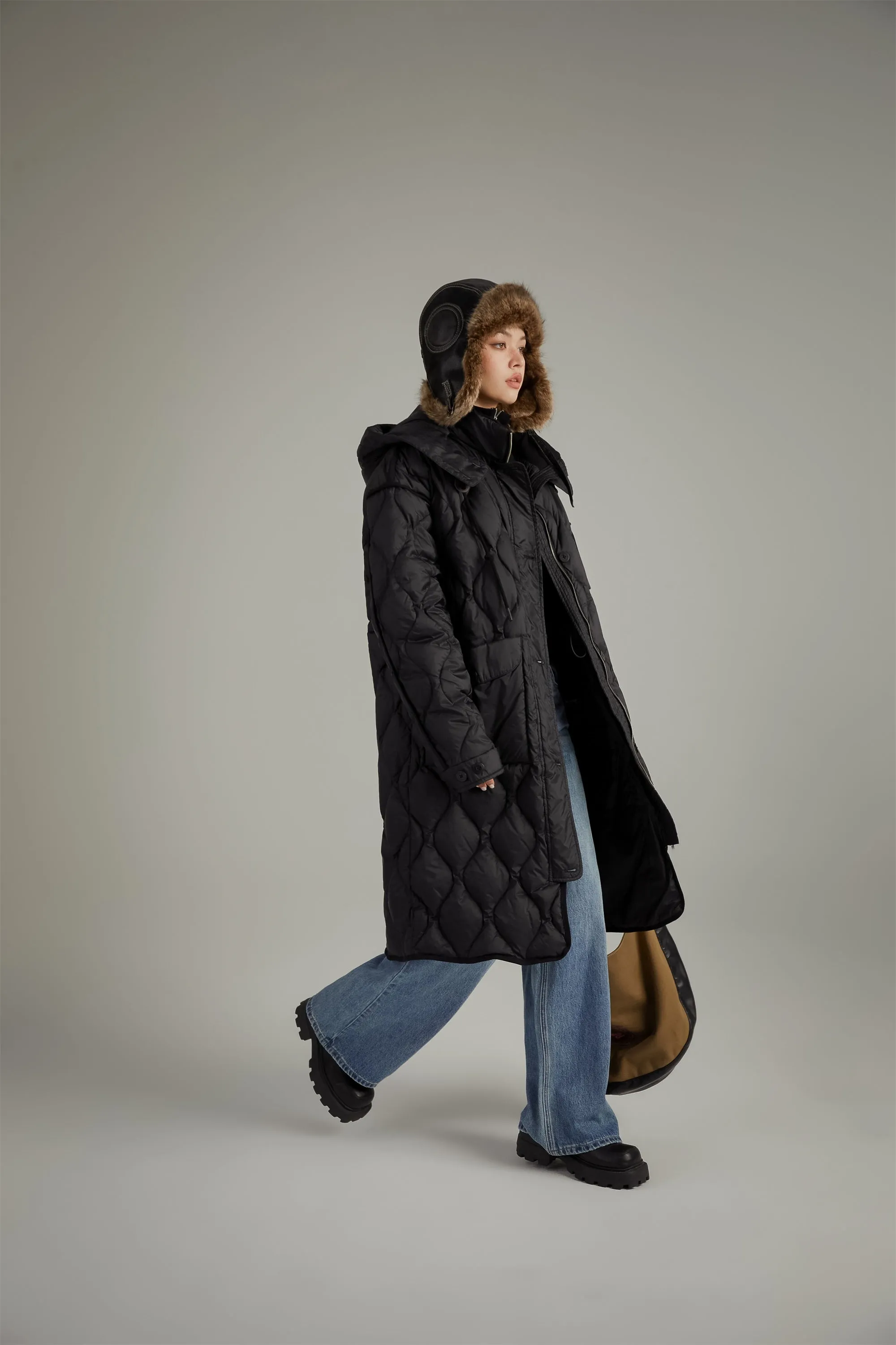 Hooded Quilted Padded Coat