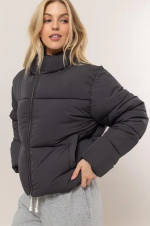 HYFVE Quilted Back Drawstring Puffer Jacket