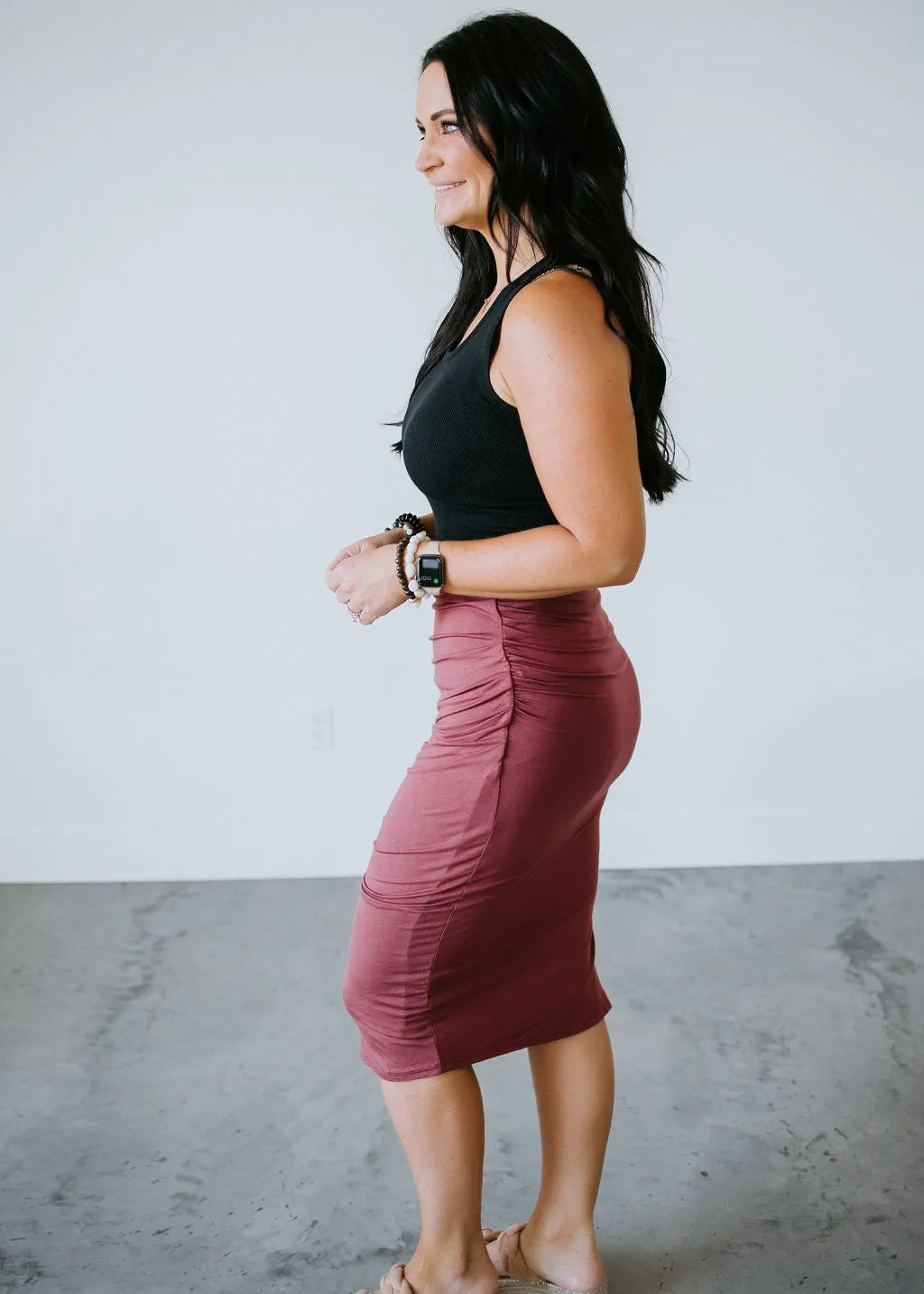 Ileigh Ruched Pencil Skirt