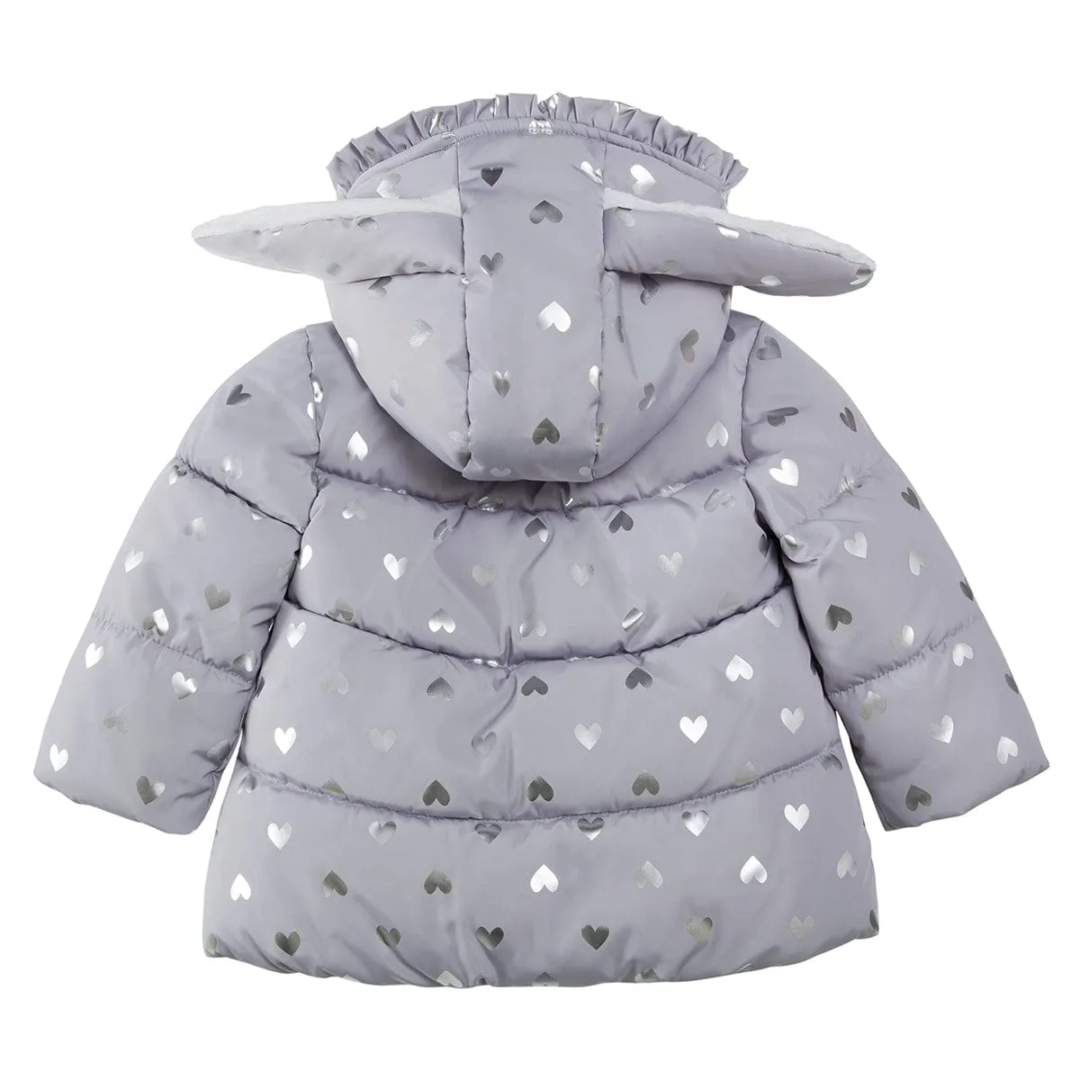 Infant Girls' Soft Fur Hooded Puffer Jacket