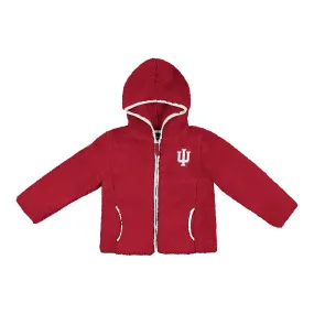 Infant Indiana Hoosiers Ellen Sherpa Scarlet Full Zip Jacket