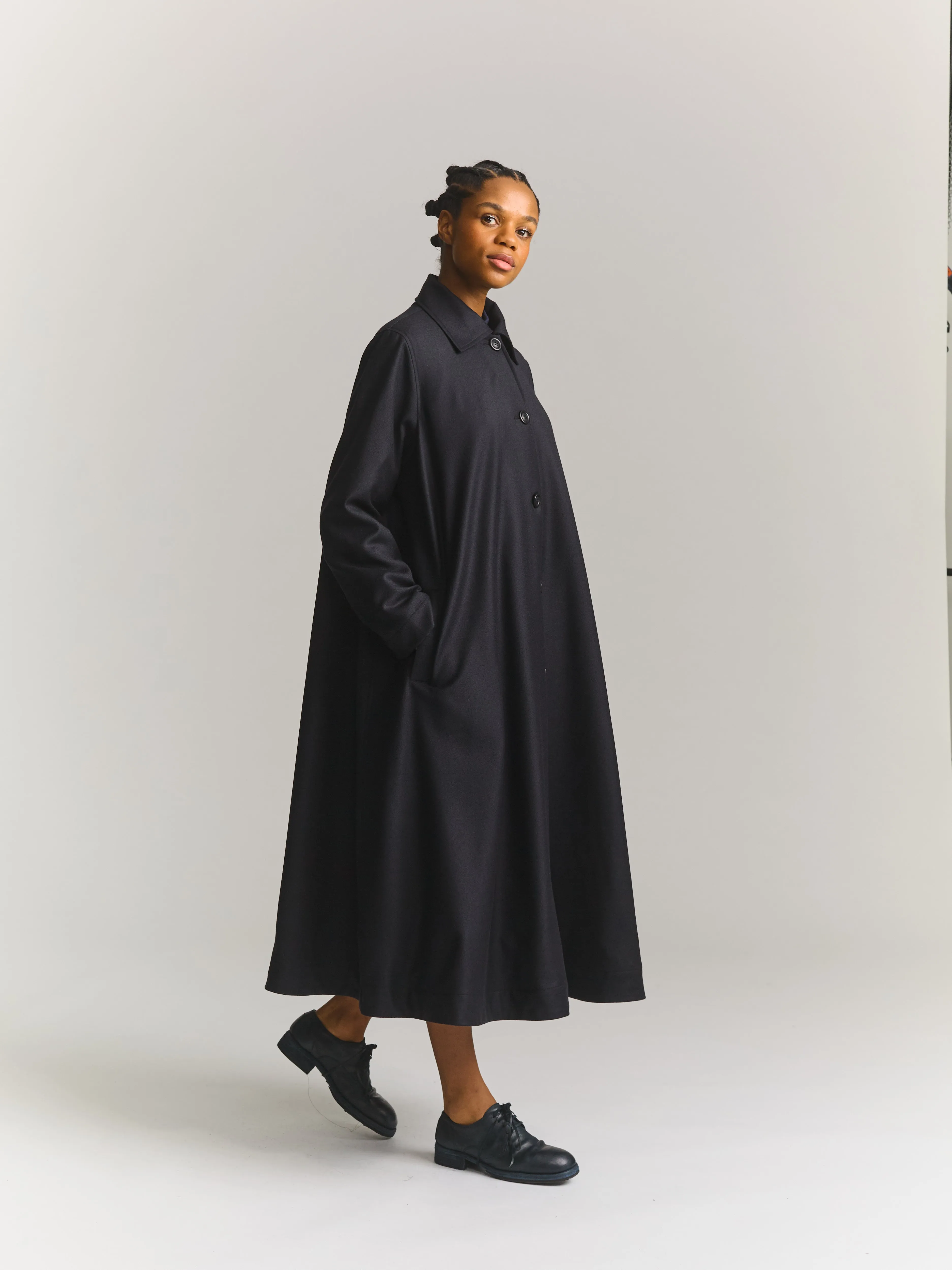 ISABELLE COAT - FLANEL - NAVY