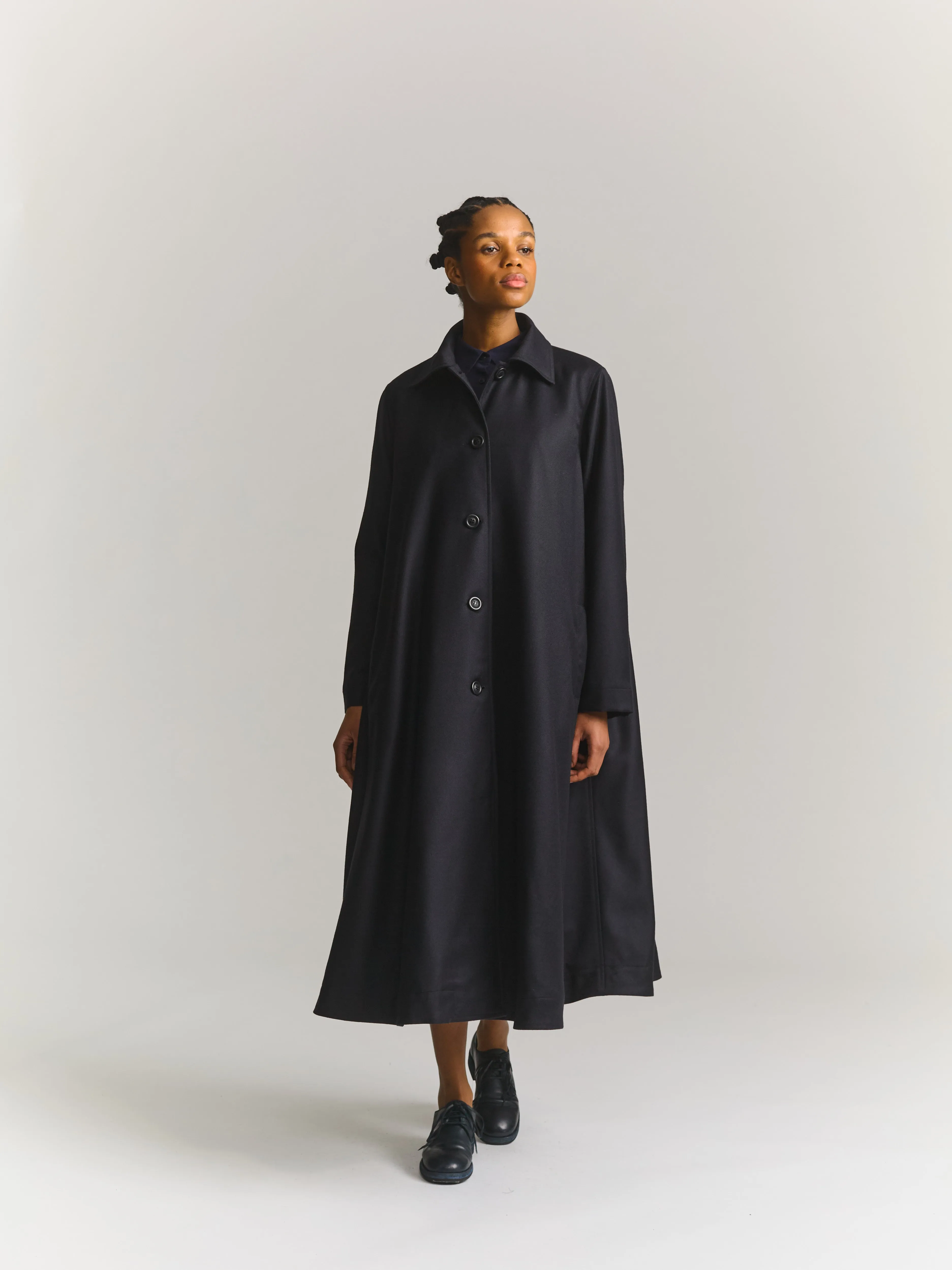 ISABELLE COAT - FLANEL - NAVY