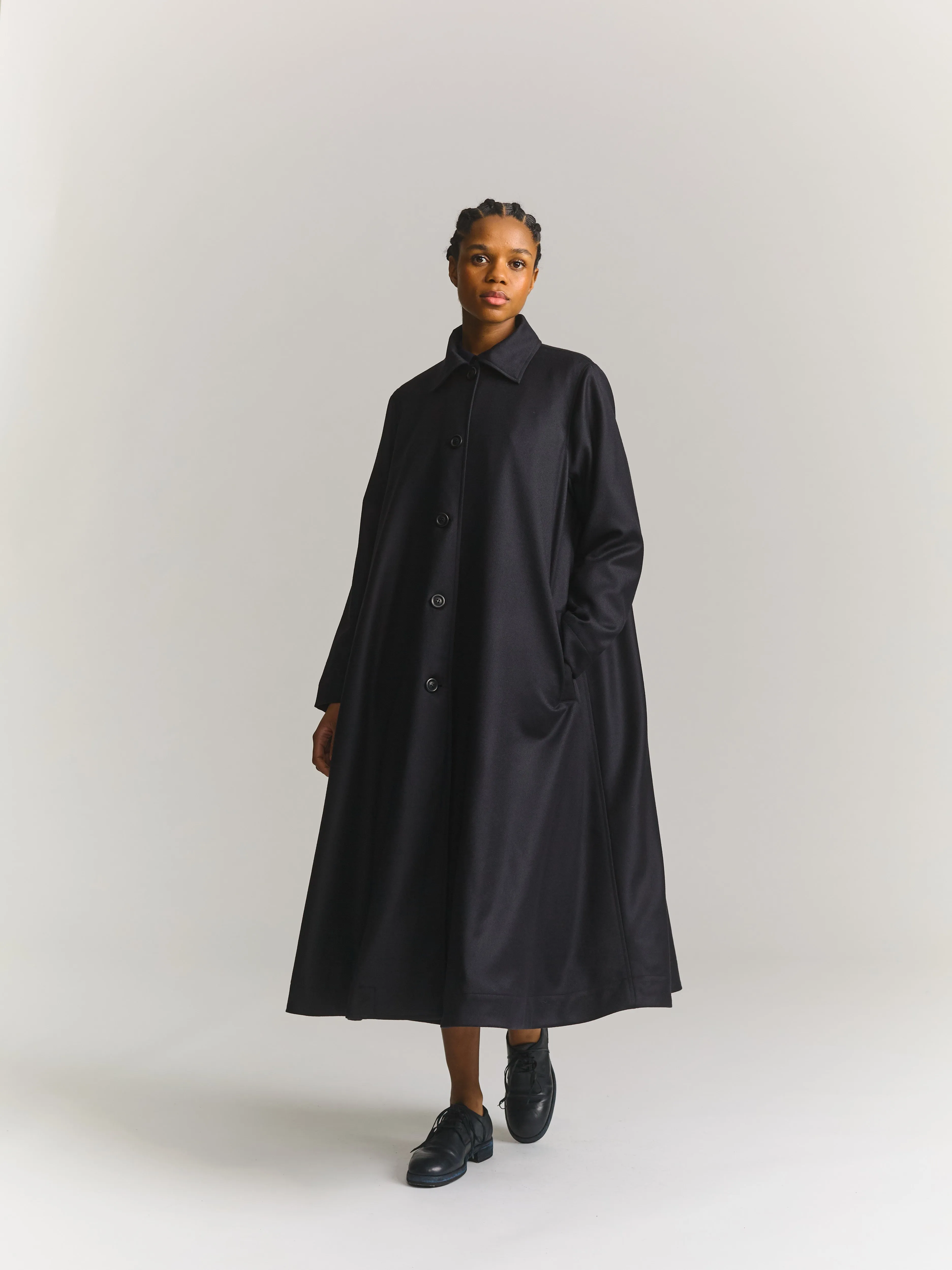 ISABELLE COAT - FLANEL - NAVY