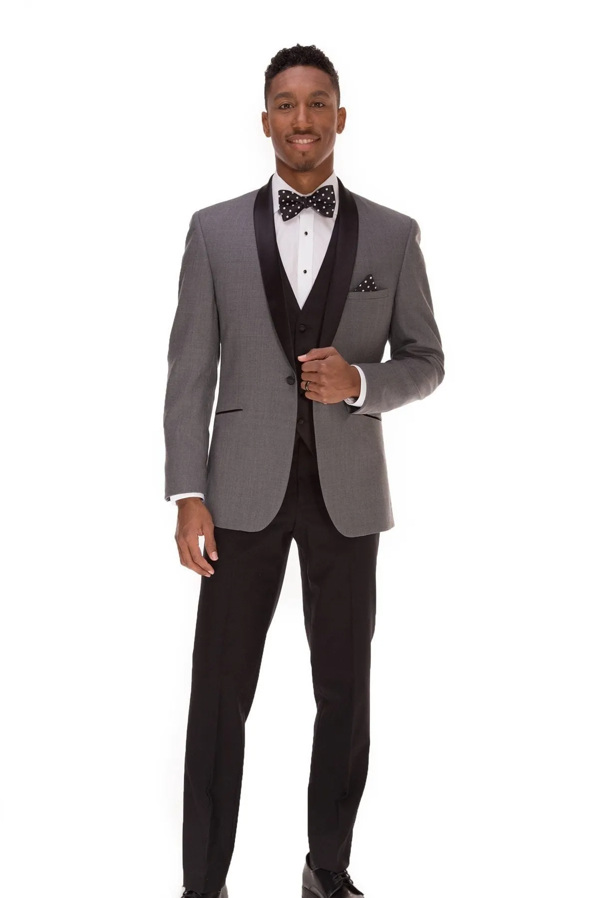 Jax Smoke Grey Shawl Lapel Tuxedo Dinner Jacket