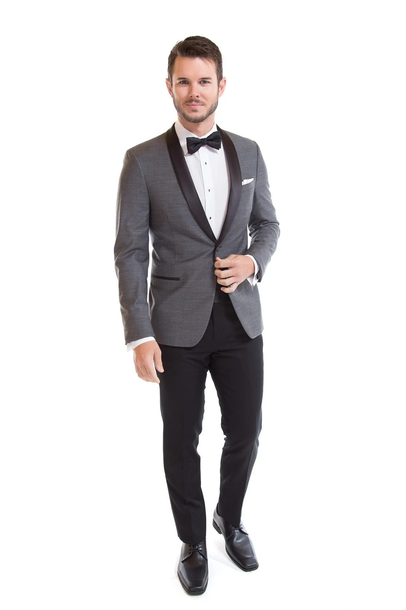 Jax Smoke Grey Shawl Lapel Tuxedo Dinner Jacket