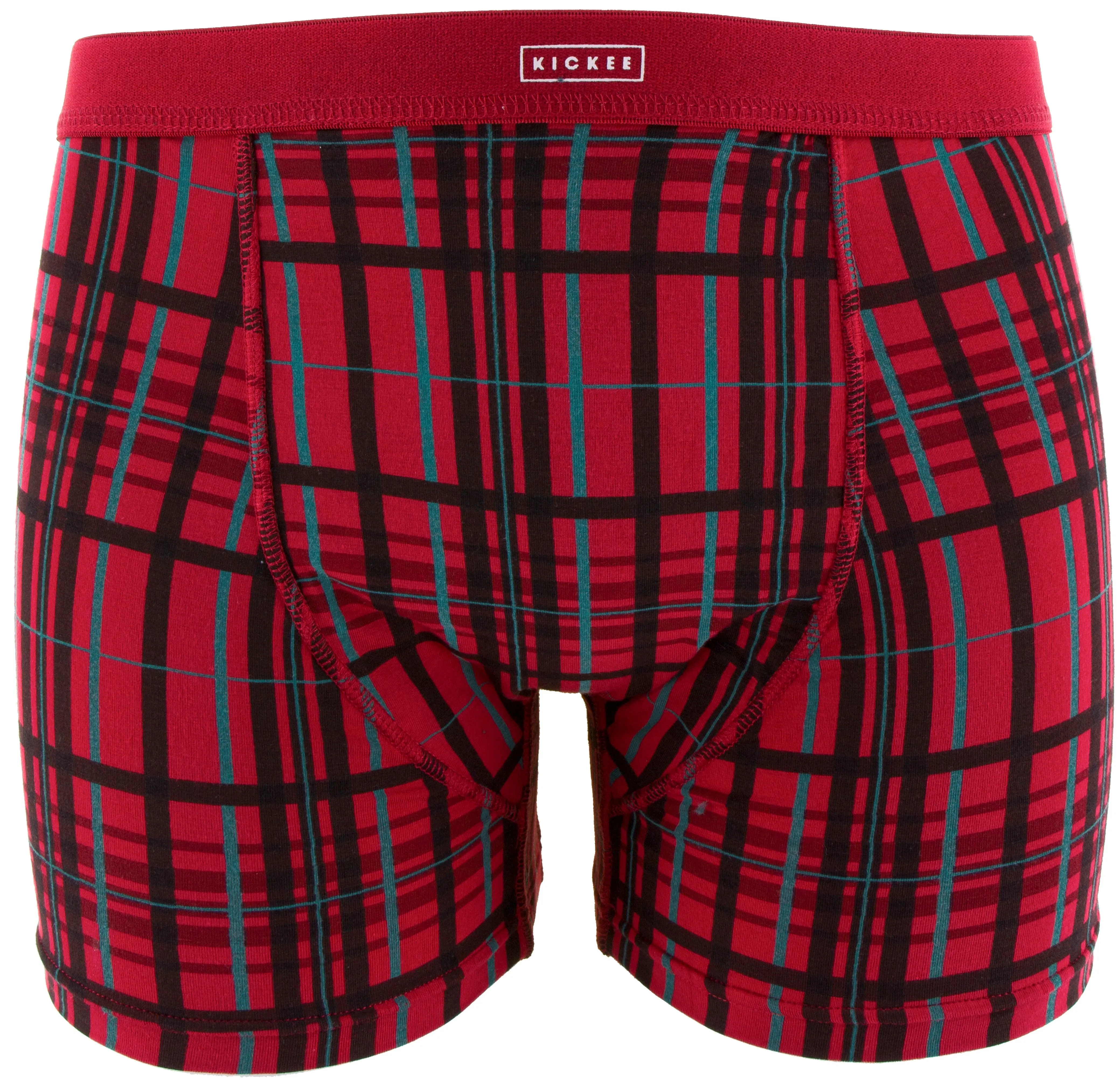 KicKee Pants Cedar Vintage Ornaments & Christmas Plaid Men's Boxer Brief Set