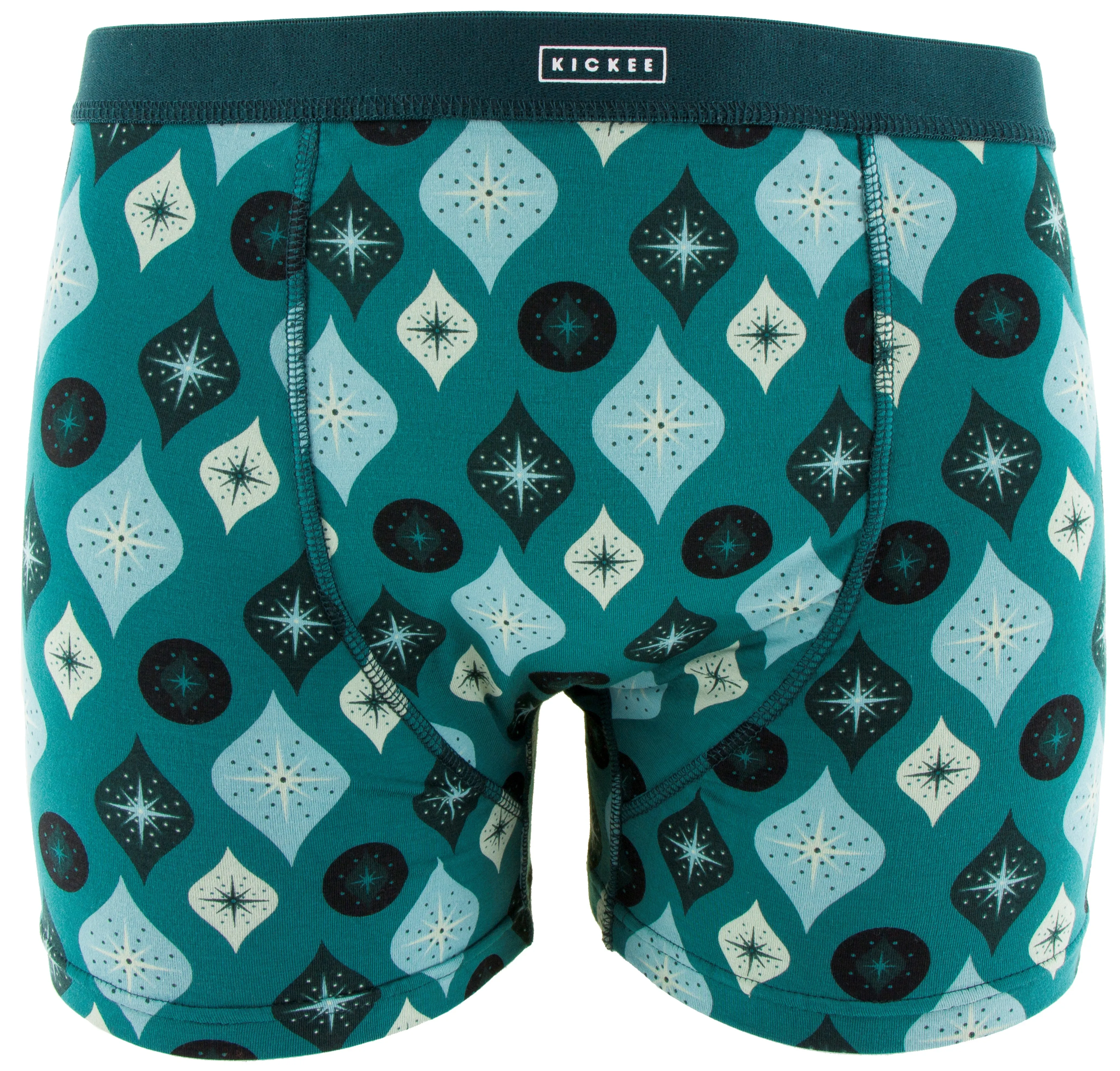 KicKee Pants Cedar Vintage Ornaments & Christmas Plaid Men's Boxer Brief Set