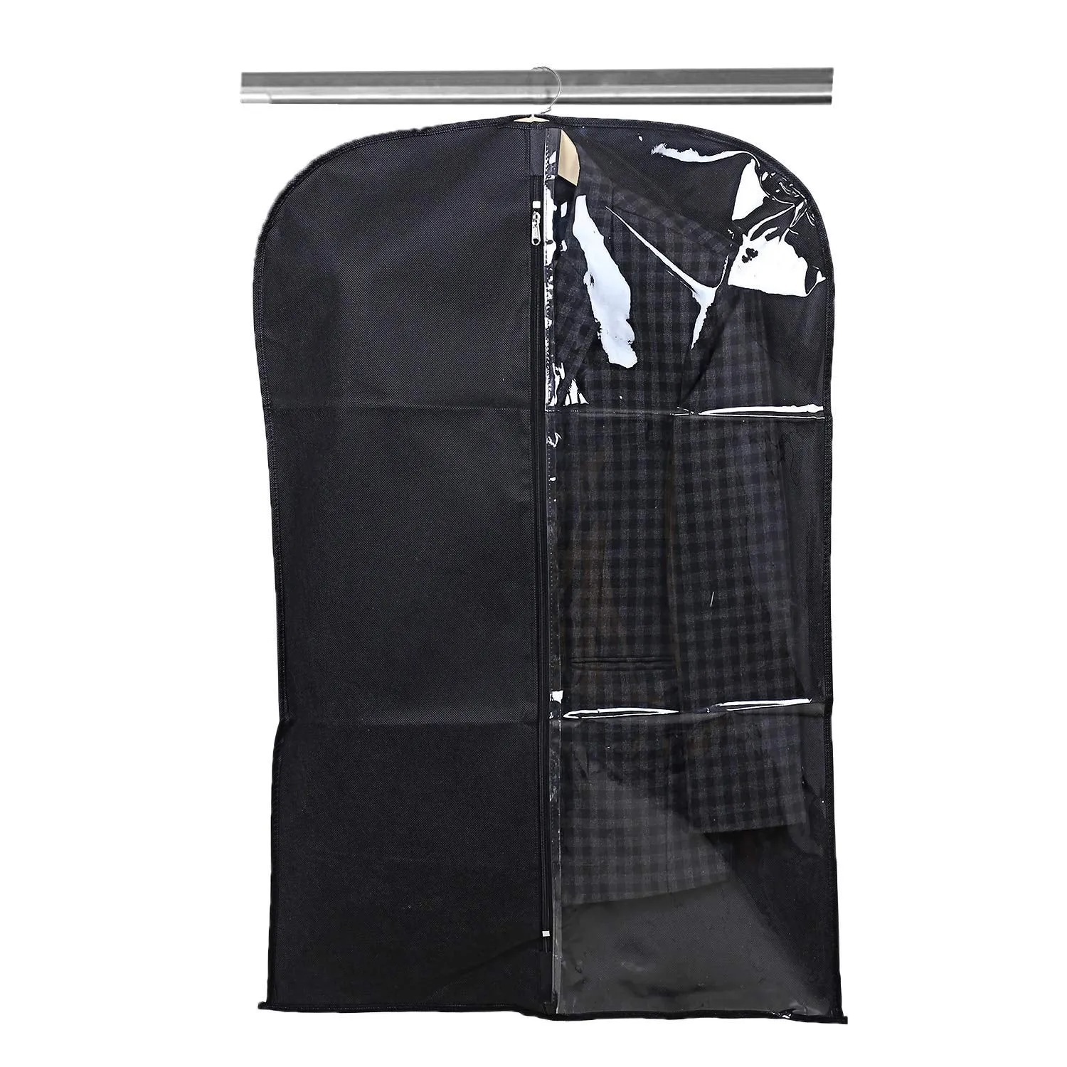 Kuber Industries 9 Pieces Half Transparent Non Woven Men's Coat Blazer Suit Cover (Grey & Black & Brown) -CTKTC041601