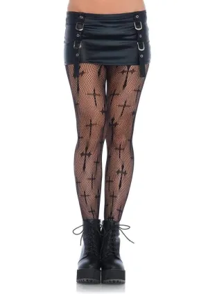 Leg Avenue Worship Me Cross Net Tights