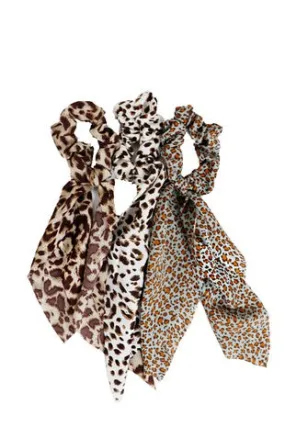 Leopard Bow Scrunchies