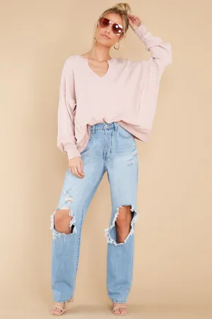 Let Her Be Cozy Light Pink Top